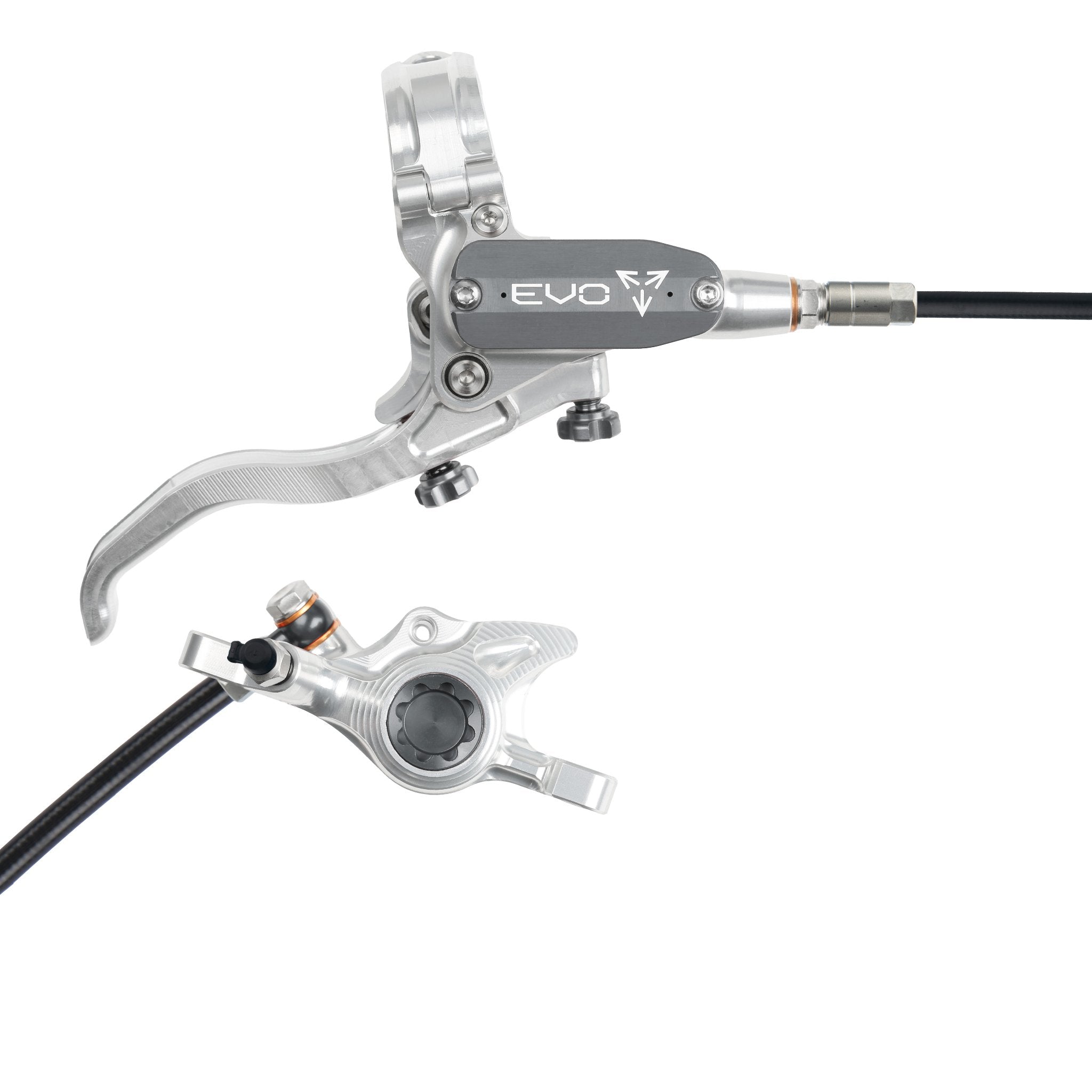 Hope EVO X2 Disc Brake Silver/Smoke / Right Hand / Black Hose