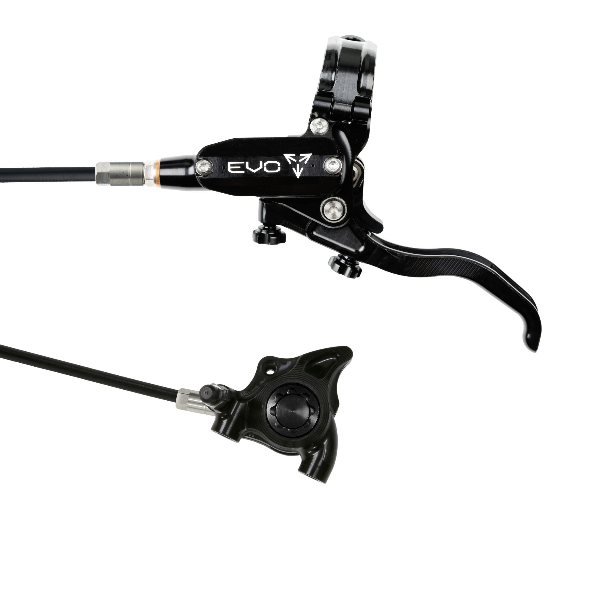 Hope EVO X2 Flat Mount Disc Brake Black/Black / Left Hand / Black Hose