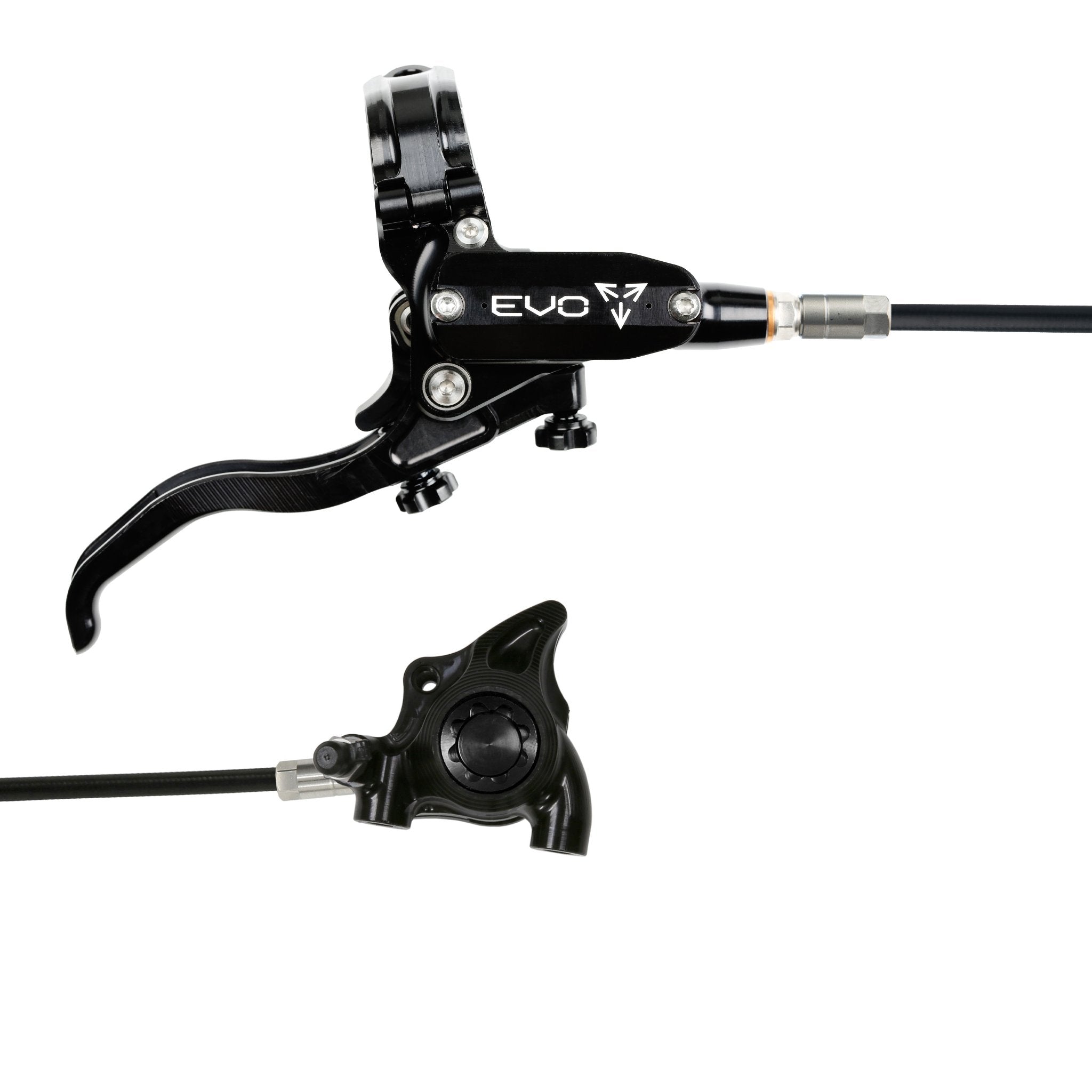 Hope EVO X2 Flat Mount Disc Brake Black/Black / Right Hand / Black Hose