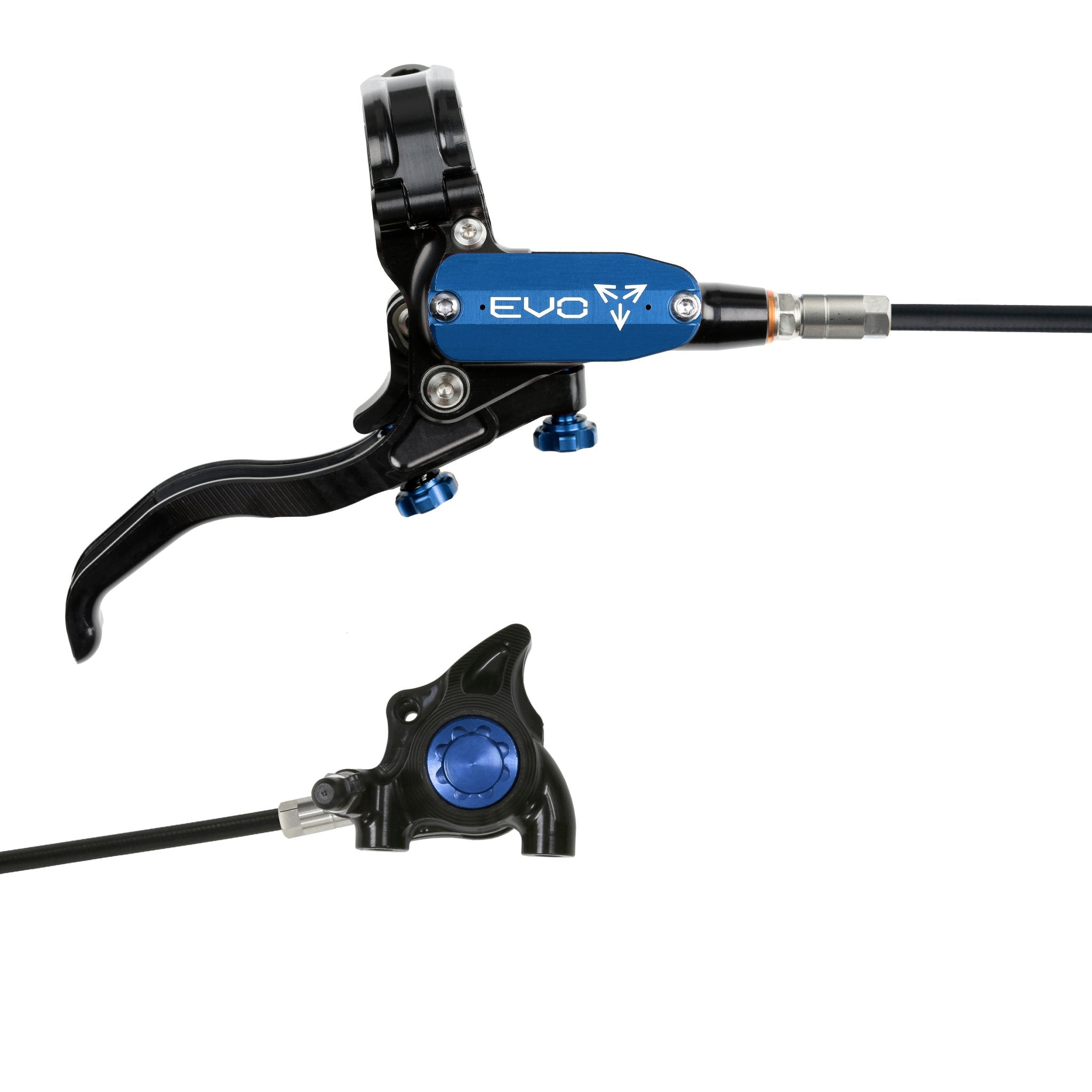 Hope EVO X2 Flat Mount Disc Brake Black/Blue / Right Hand / Black Hose