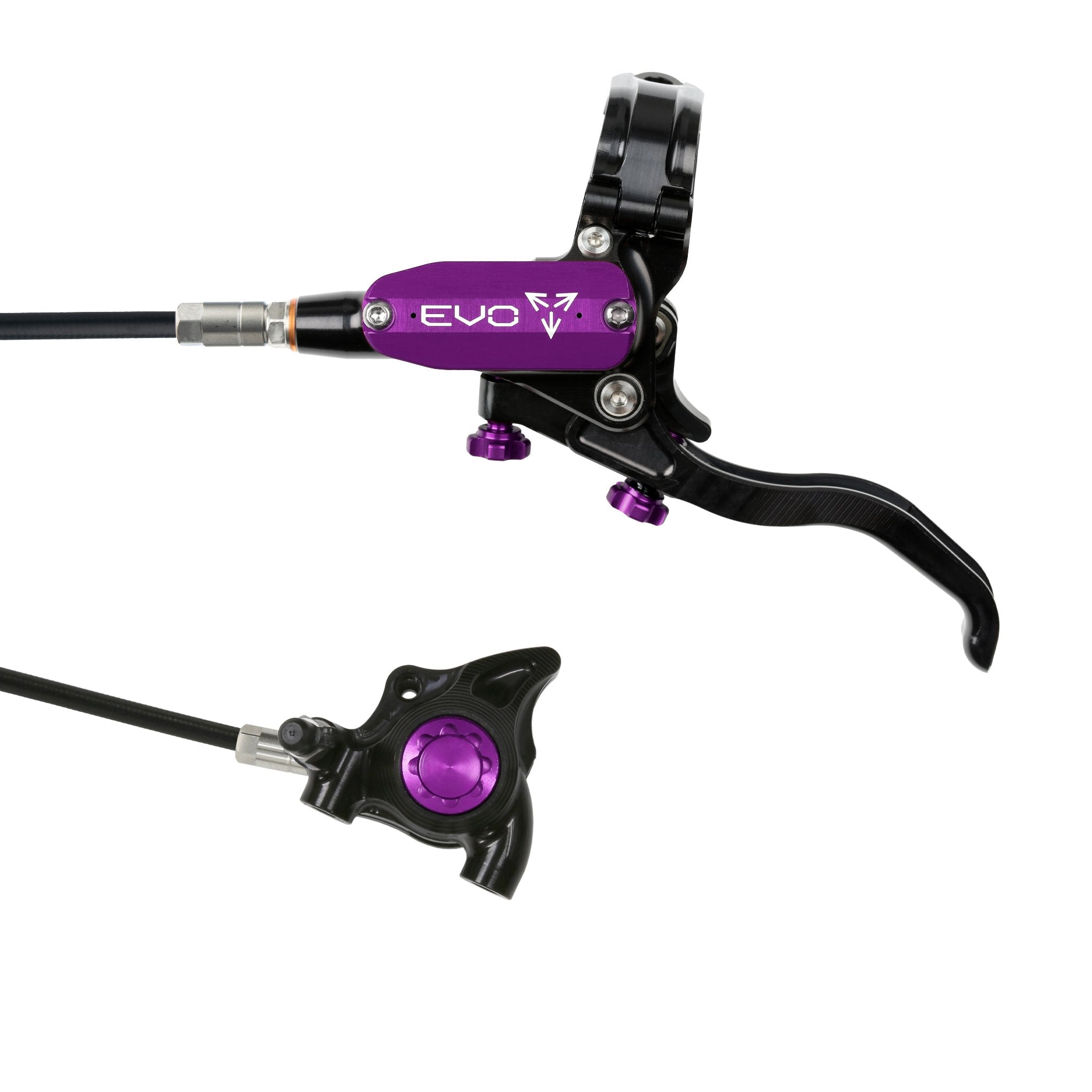 Hope EVO X2 Flat Mount Disc Brake Black/Purple / Left Hand / Black Hose