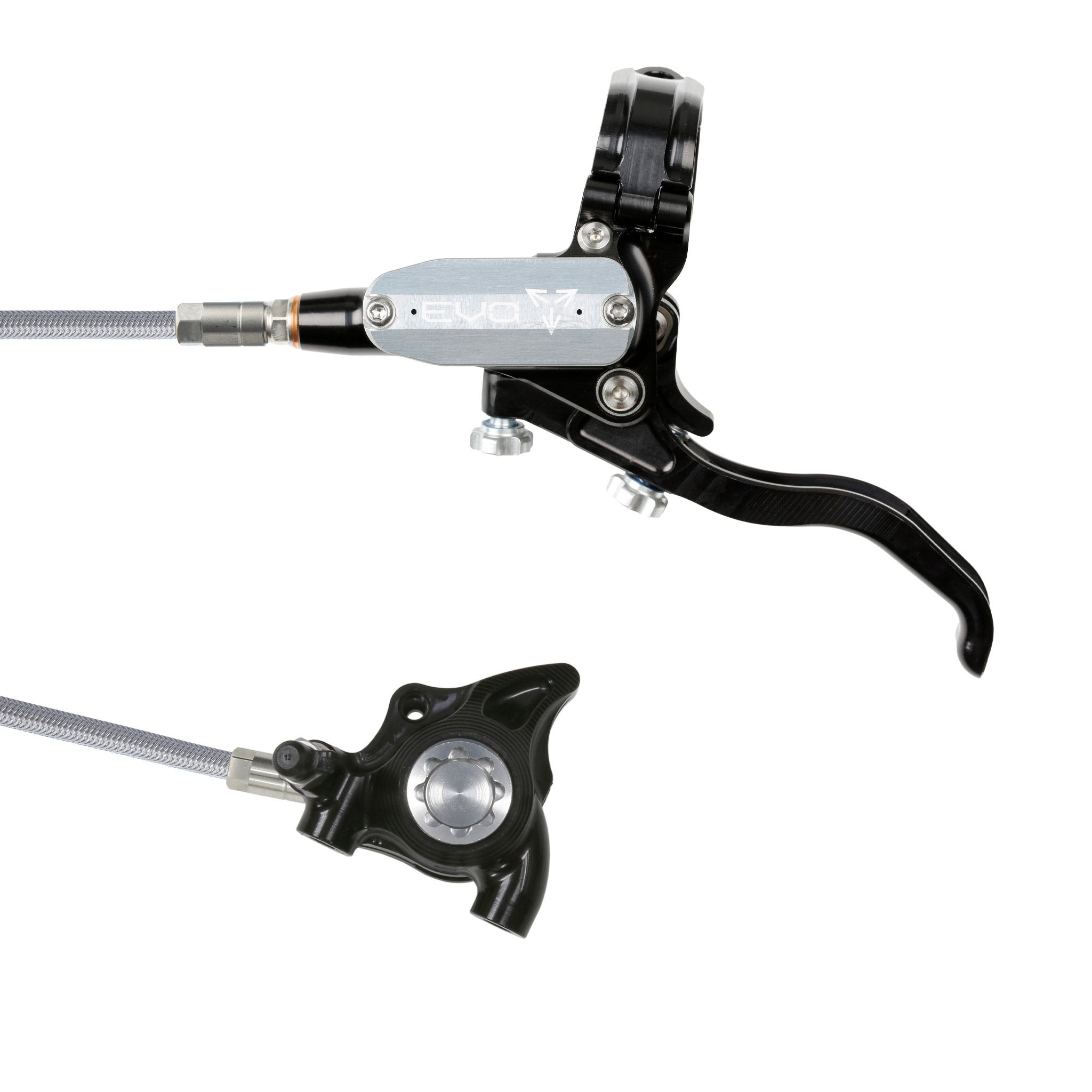 Hope EVO X2 Flat Mount Disc Brake Black/Silver / Left Hand / Braided