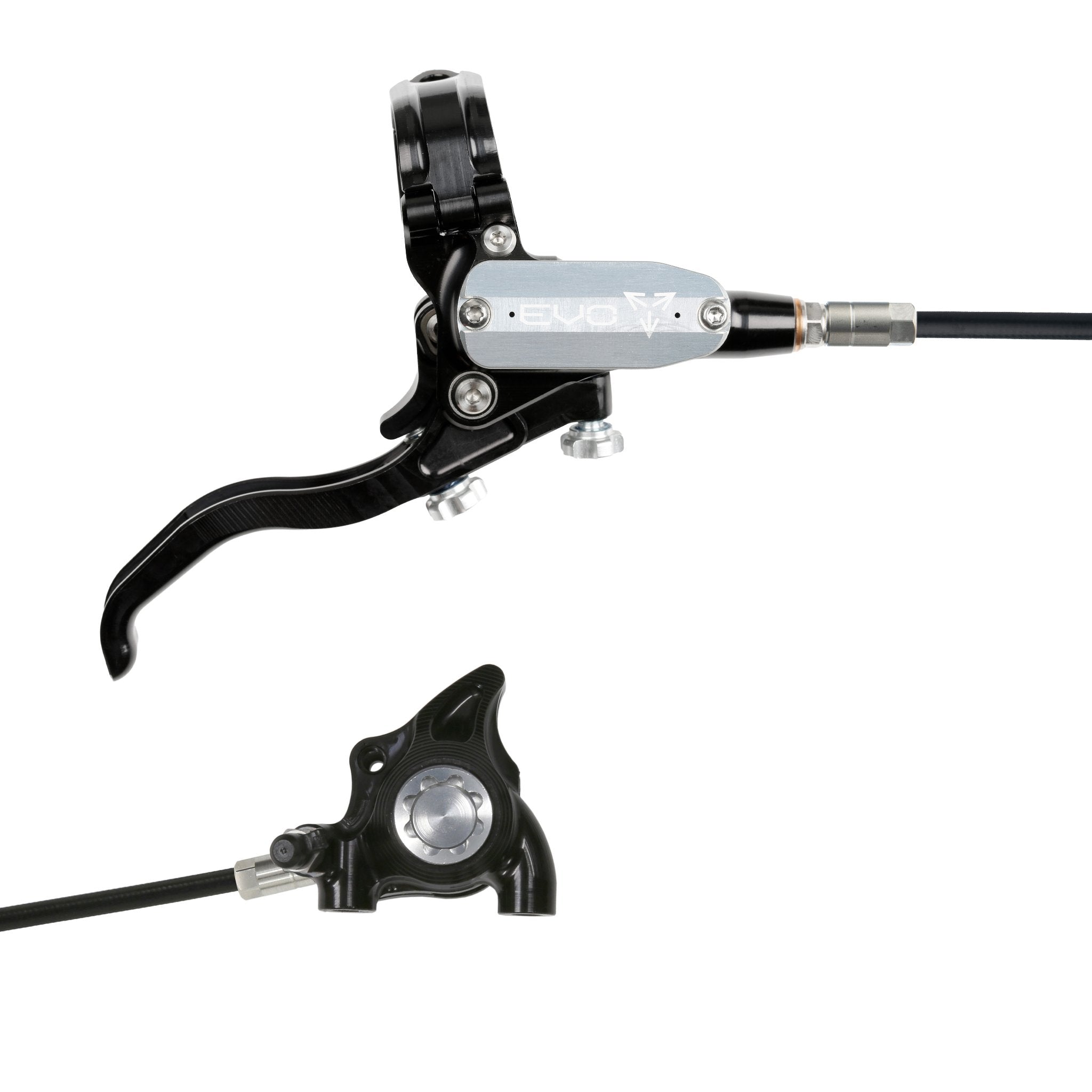 Hope EVO X2 Flat Mount Disc Brake Black/Silver / Right Hand / Black Hose