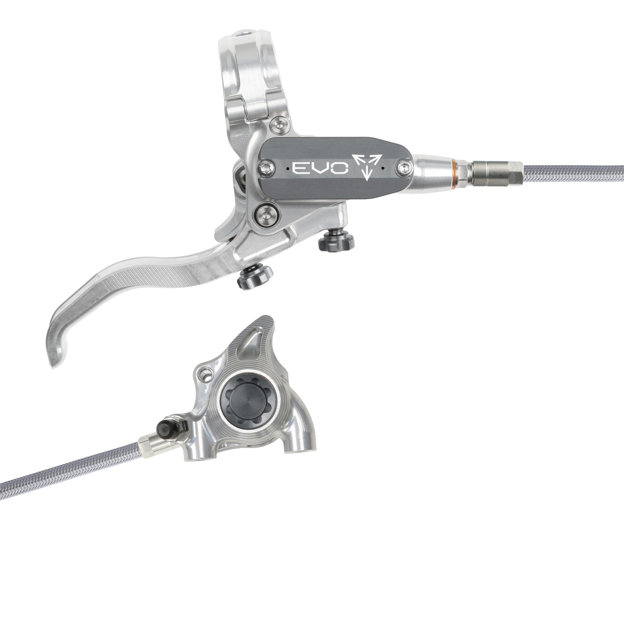 Hope EVO X2 Flat Mount Disc Brake Silver/Smoke / Right Hand / Braided
