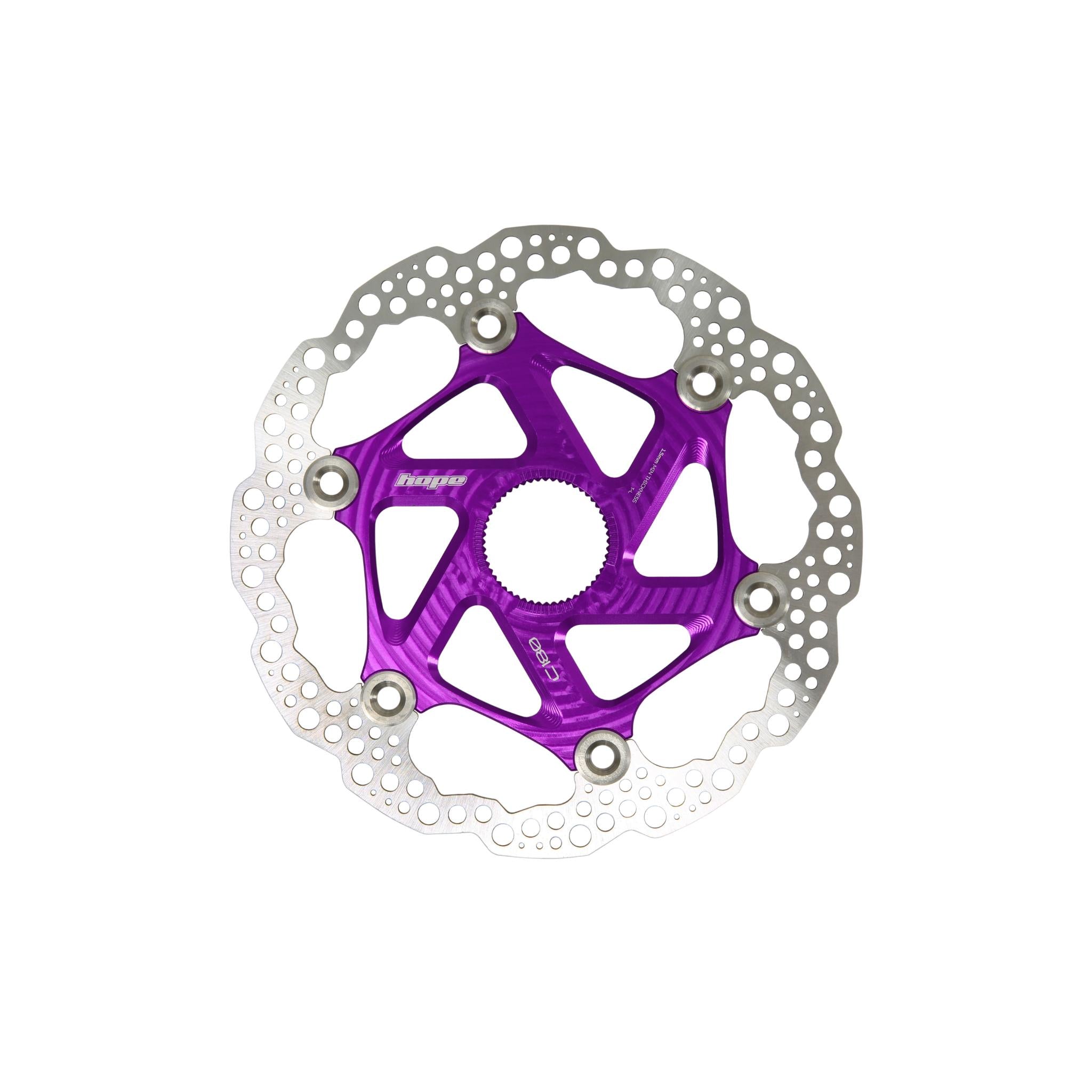 Hope Floating Centre Lock MTB Disc Brake Rotor Purple / 140mm