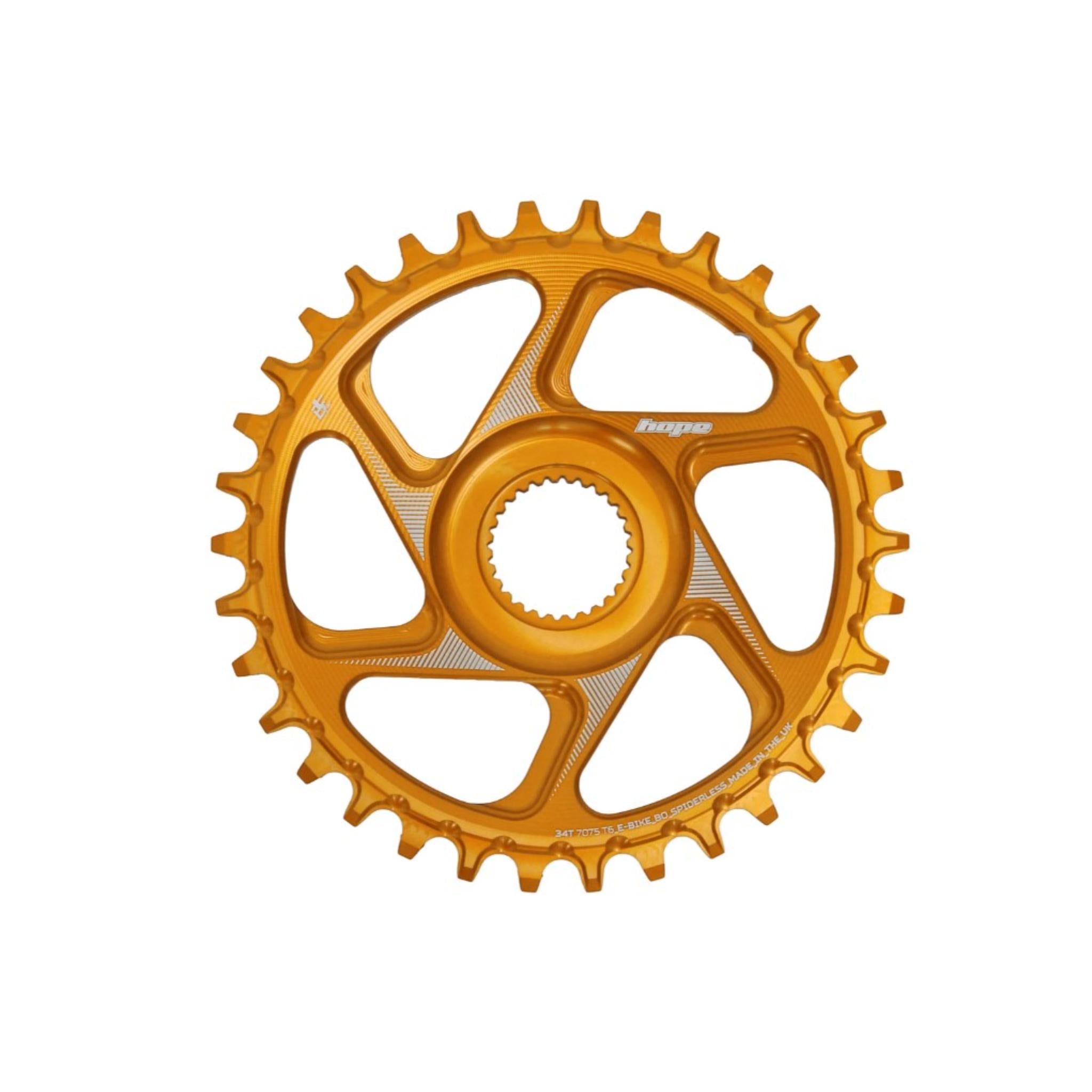 Hope R22 E-Bike Spiderless Retainer Ring - Bosch Gen 4 (52mm) Orange / 34T