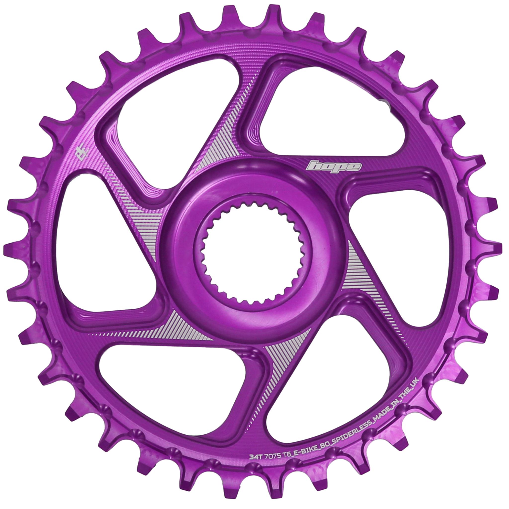 Hope R22 E-Bike Spiderless Retainer Ring - Bosch Gen 4 (52mm) Purple / 34T