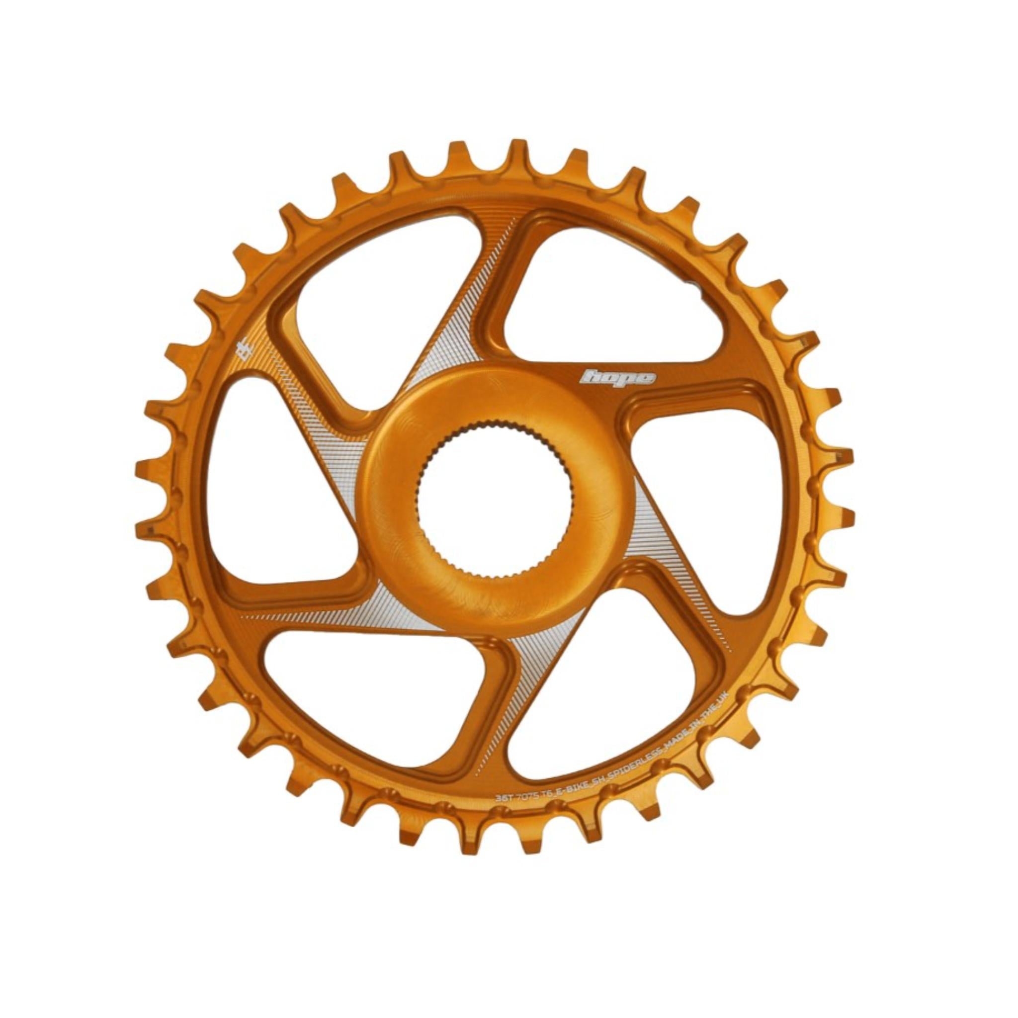 Hope R22 E-Bike Spiderless Retainer Ring - Shimano Orange / 34T