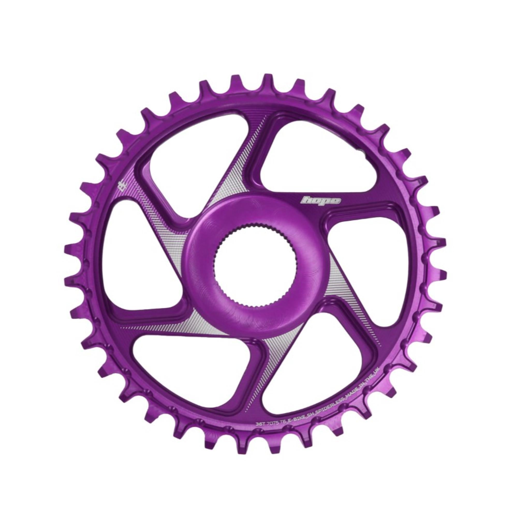 Hope R22 E-Bike Spiderless Retainer Ring - Shimano Purple / 34T