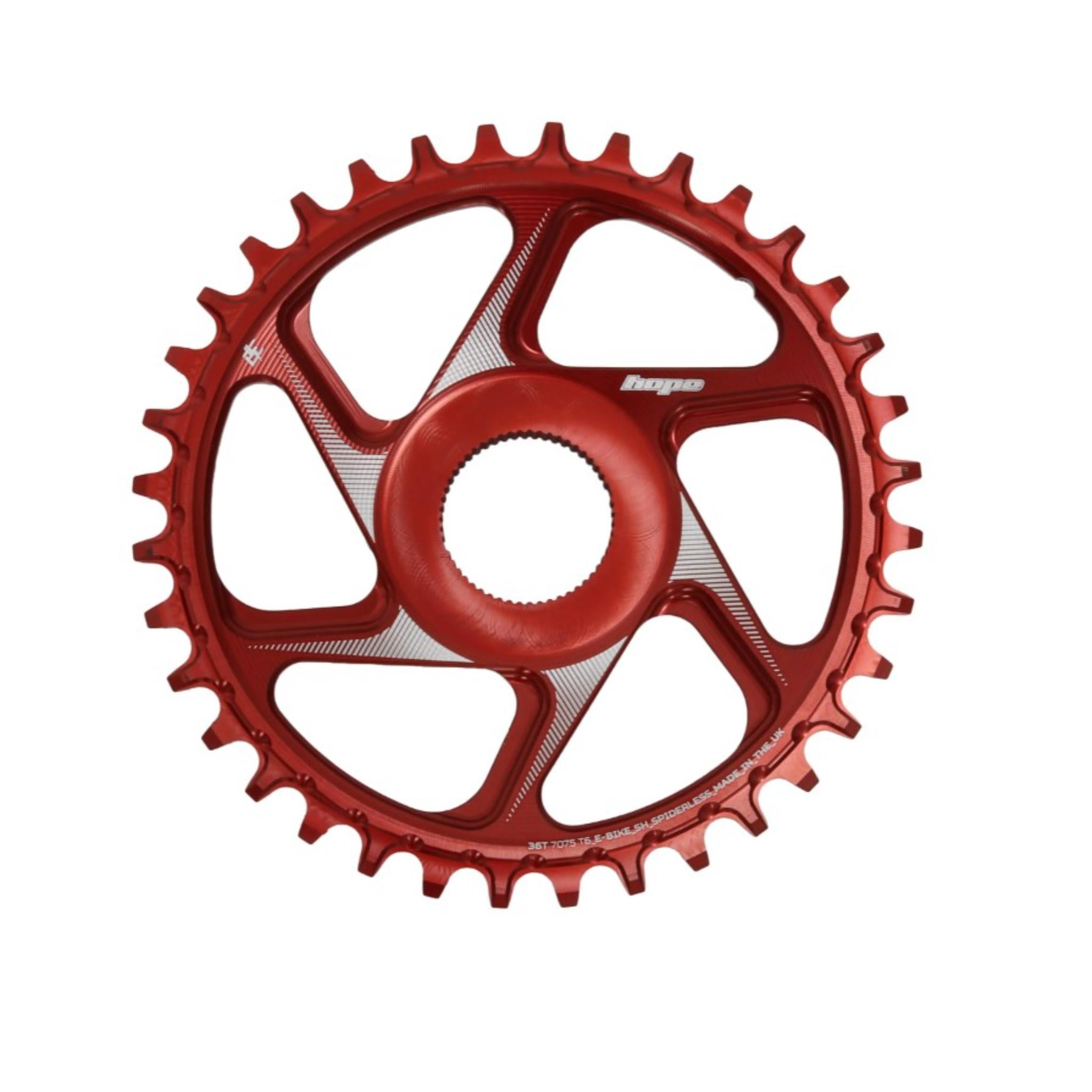 Hope R22 E-Bike Spiderless Retainer Ring - Shimano Red / 34T