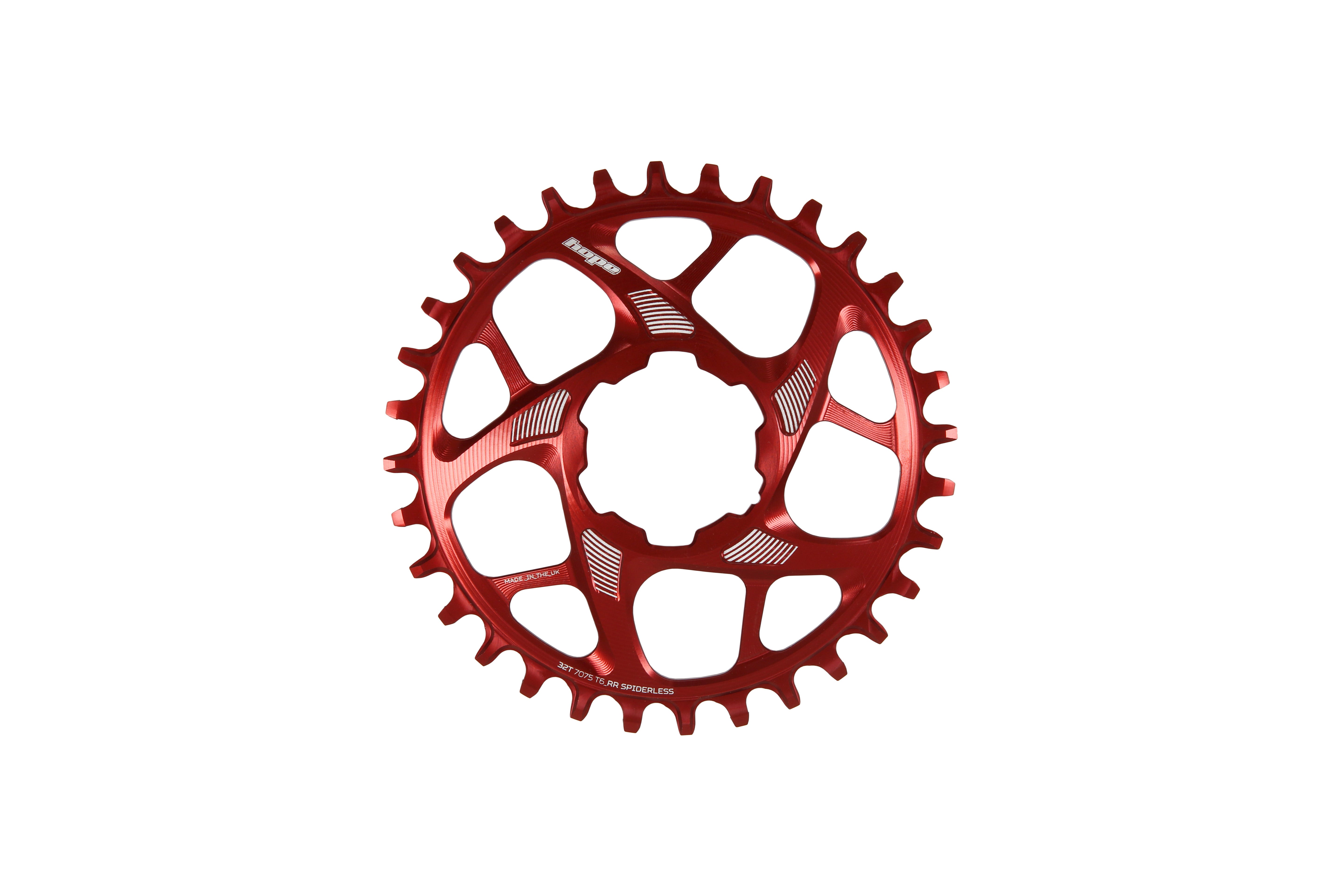 Hope R22 Spiderless Chainring Standard Red / 28T