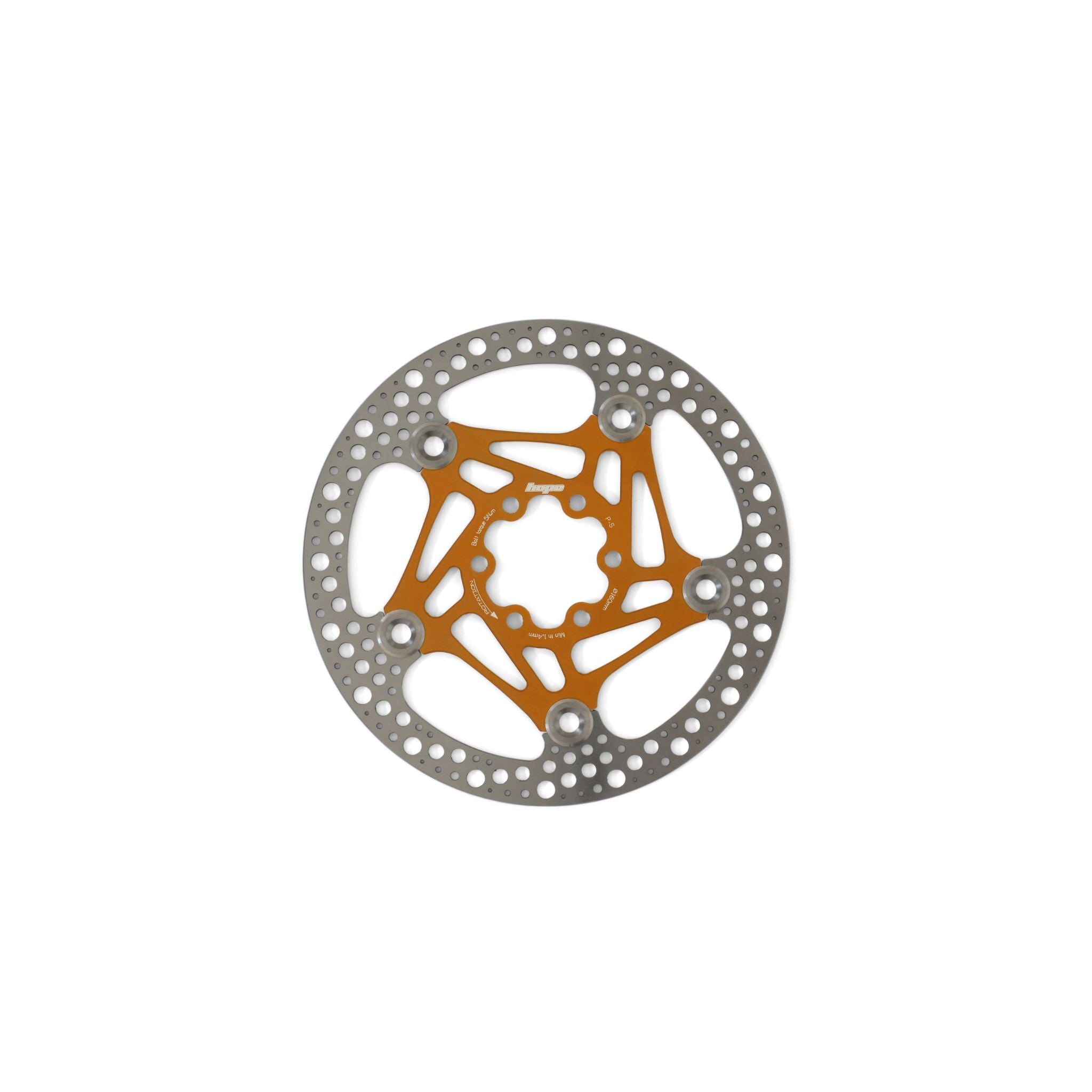 Hope Road Floating Disc Brake Rotor 6-Bolt Orange / 140mm