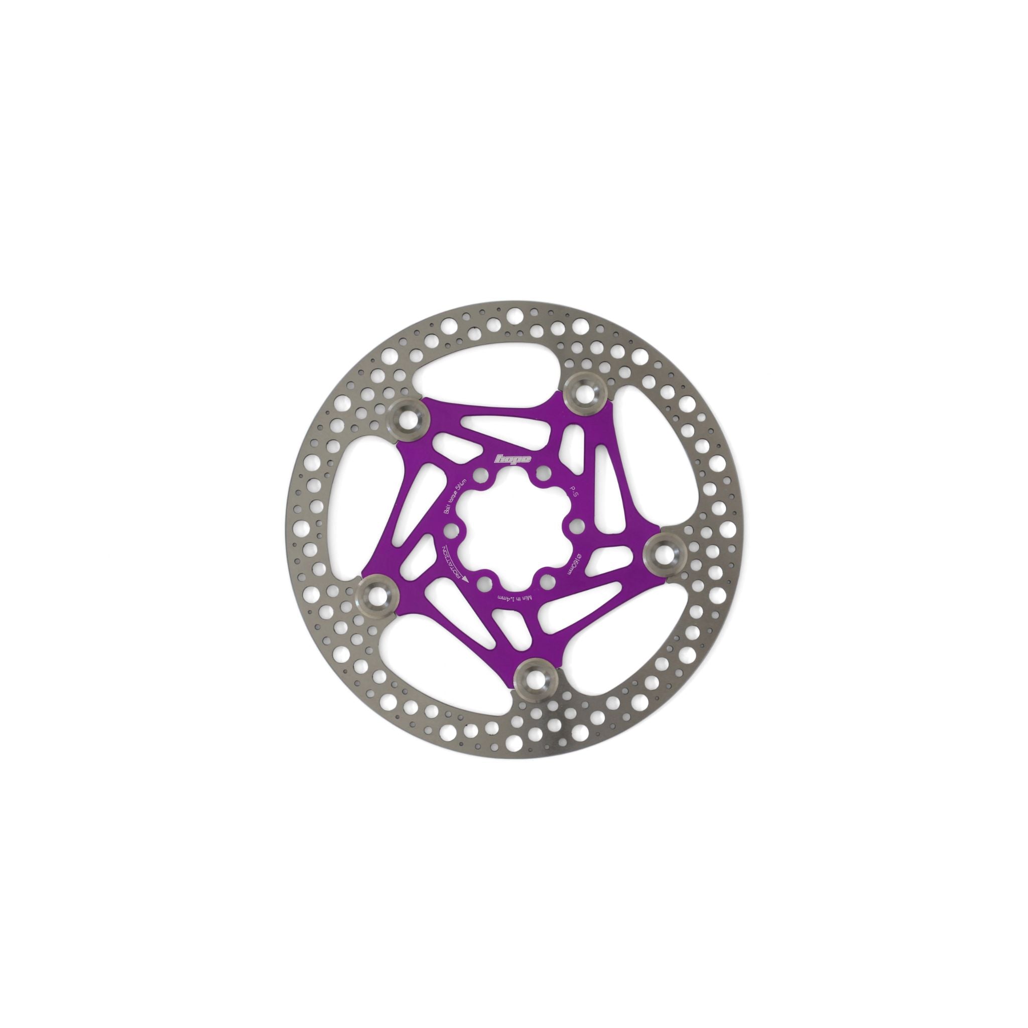 Hope Road Floating Disc Brake Rotor 6-Bolt Purple / 140mm