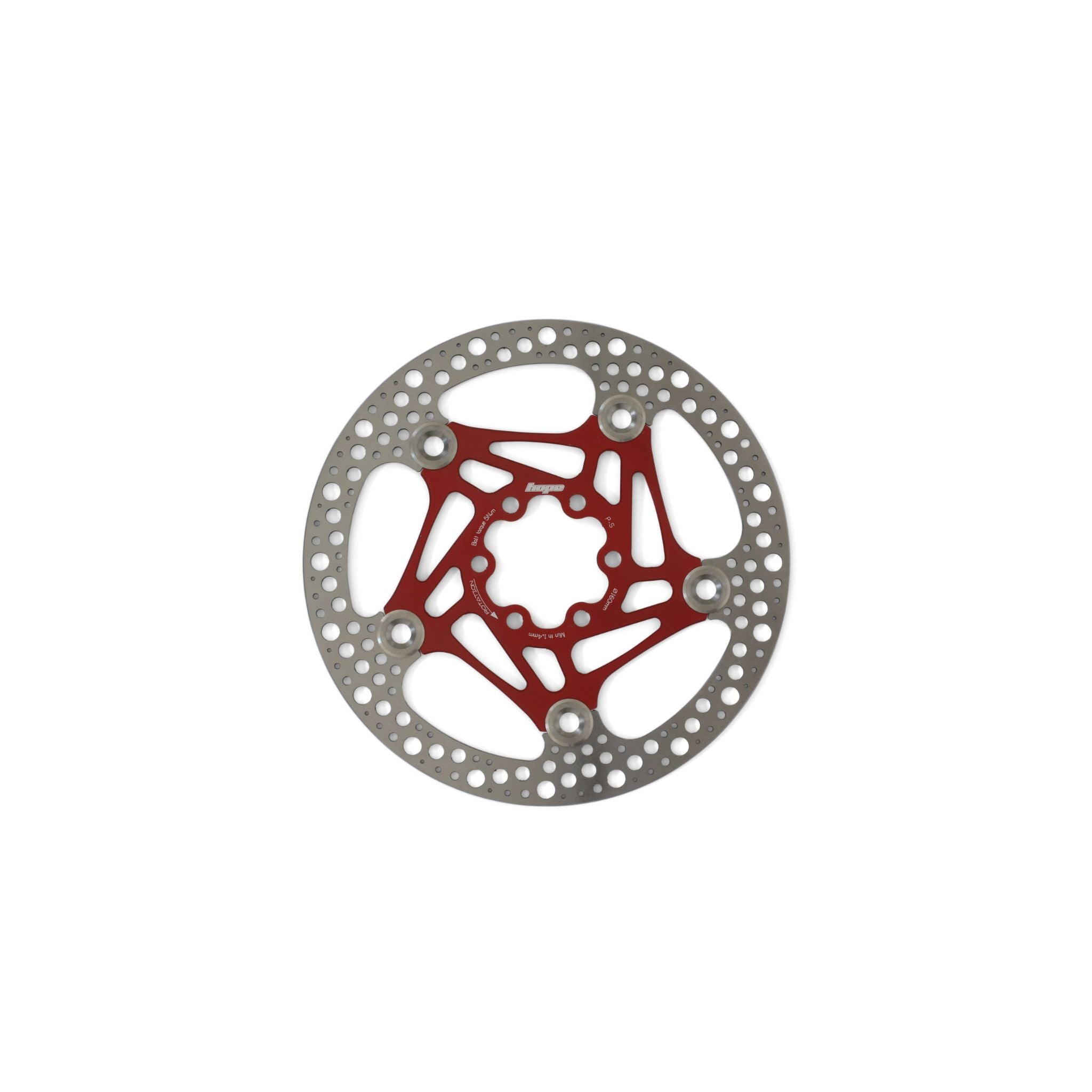 Hope Road Floating Disc Brake Rotor 6-Bolt Red / 140mm