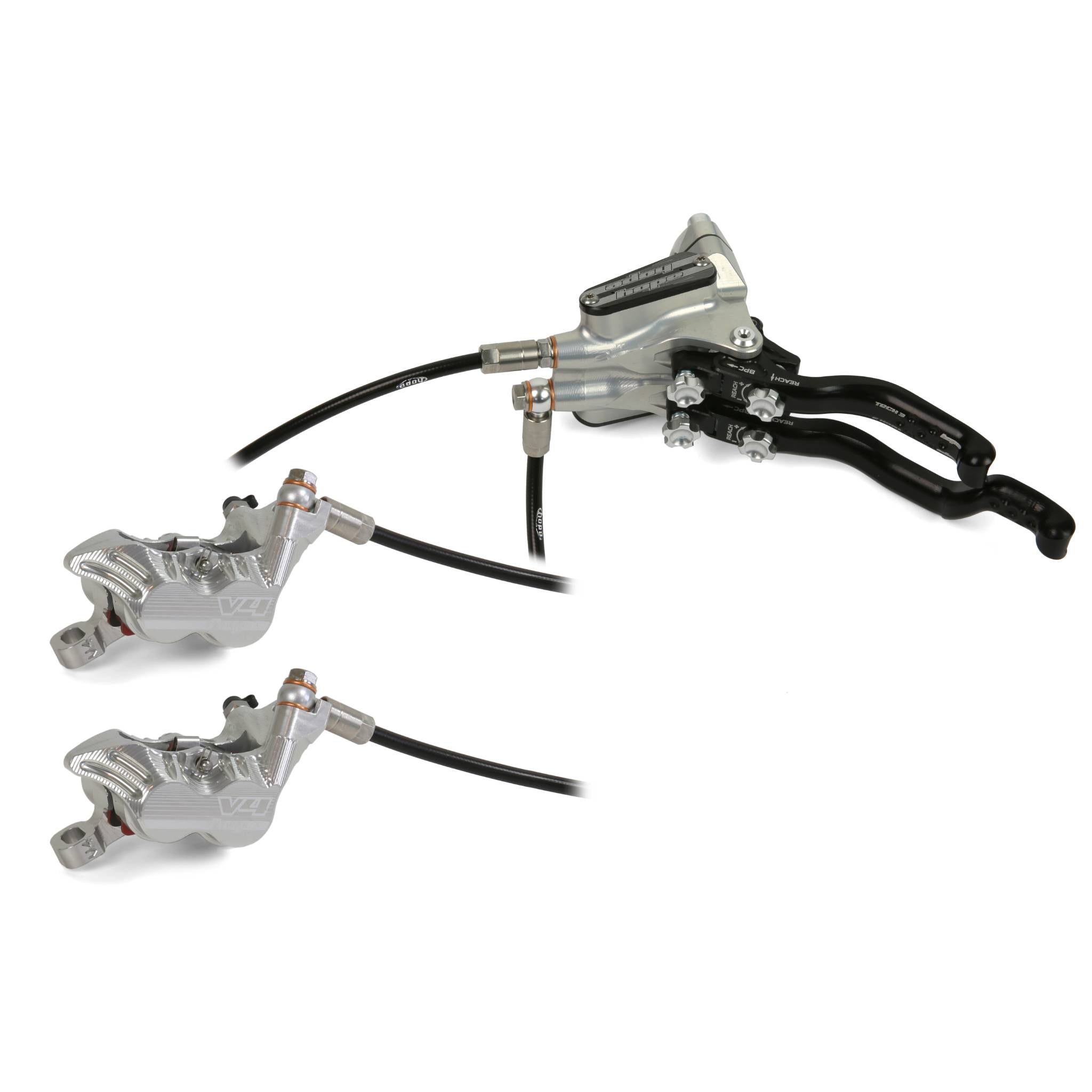 Hope Tech 3 V4 Duo Disc Brake Silver / Left Hand