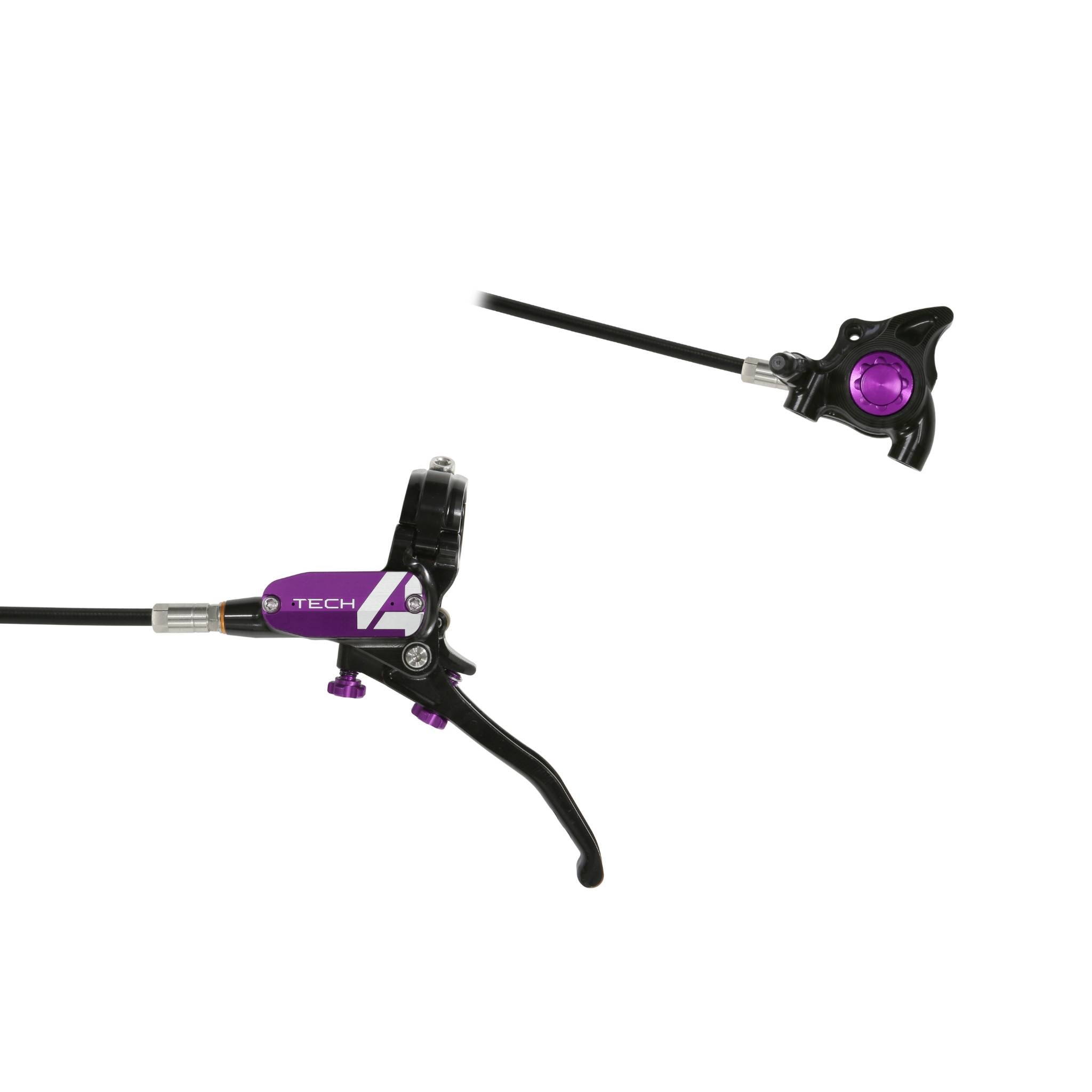 Hope Tech 4 X2 Flatmount Disc Brake Black/Purple / Left Hand