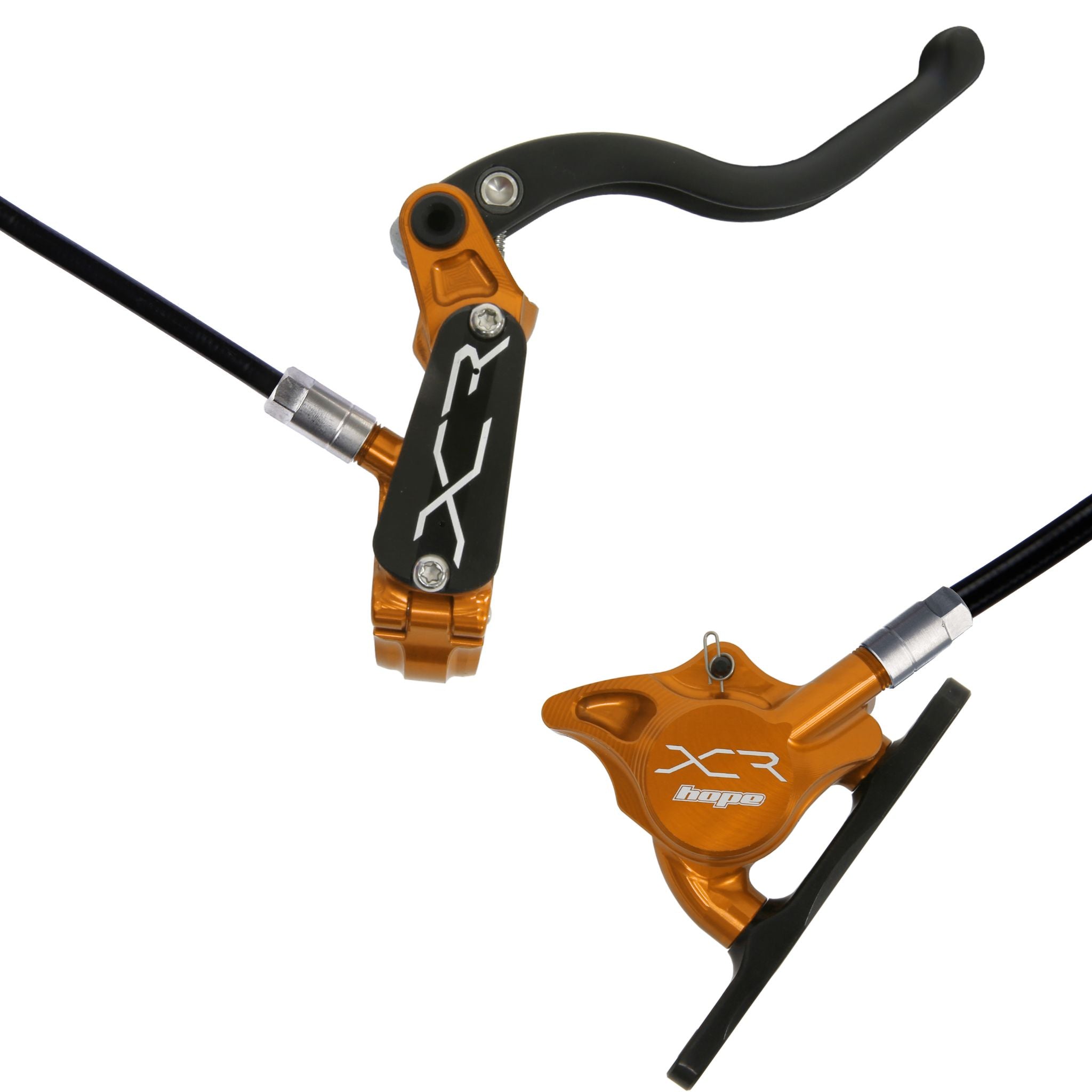 Hope XCR Pro X2 Flatmount Disc Brake Orange / Front - Right Hand (UK)