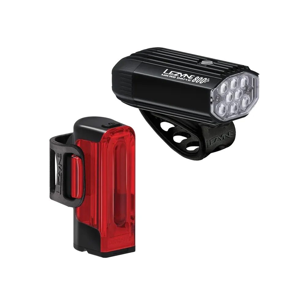 Lezyne Micro Drive 800+ /  Strip Drive 300+ Light Set Black