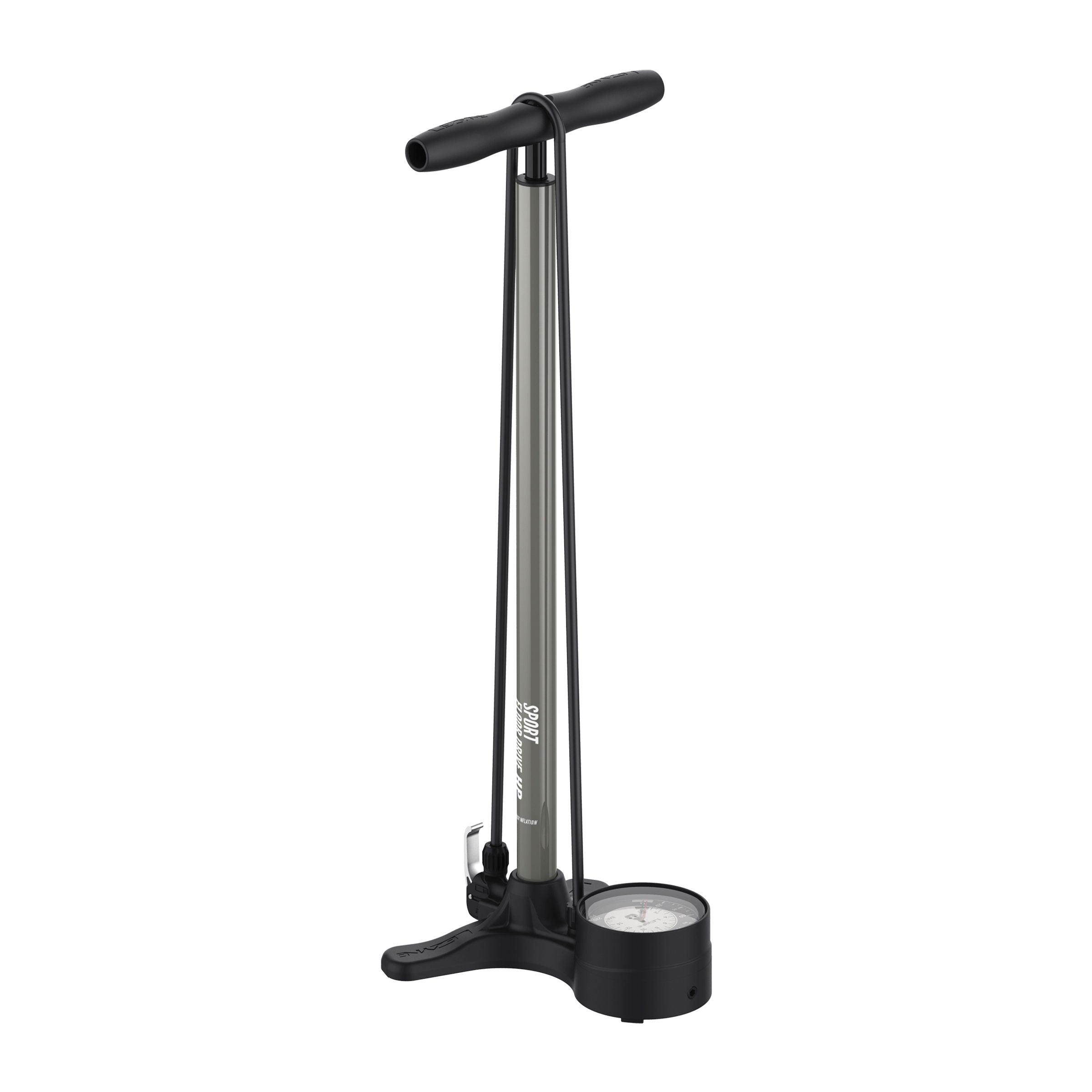 Lezyne Sport Floor Drive 3.5 DV Flat Grey / 3.5 Dual Valve