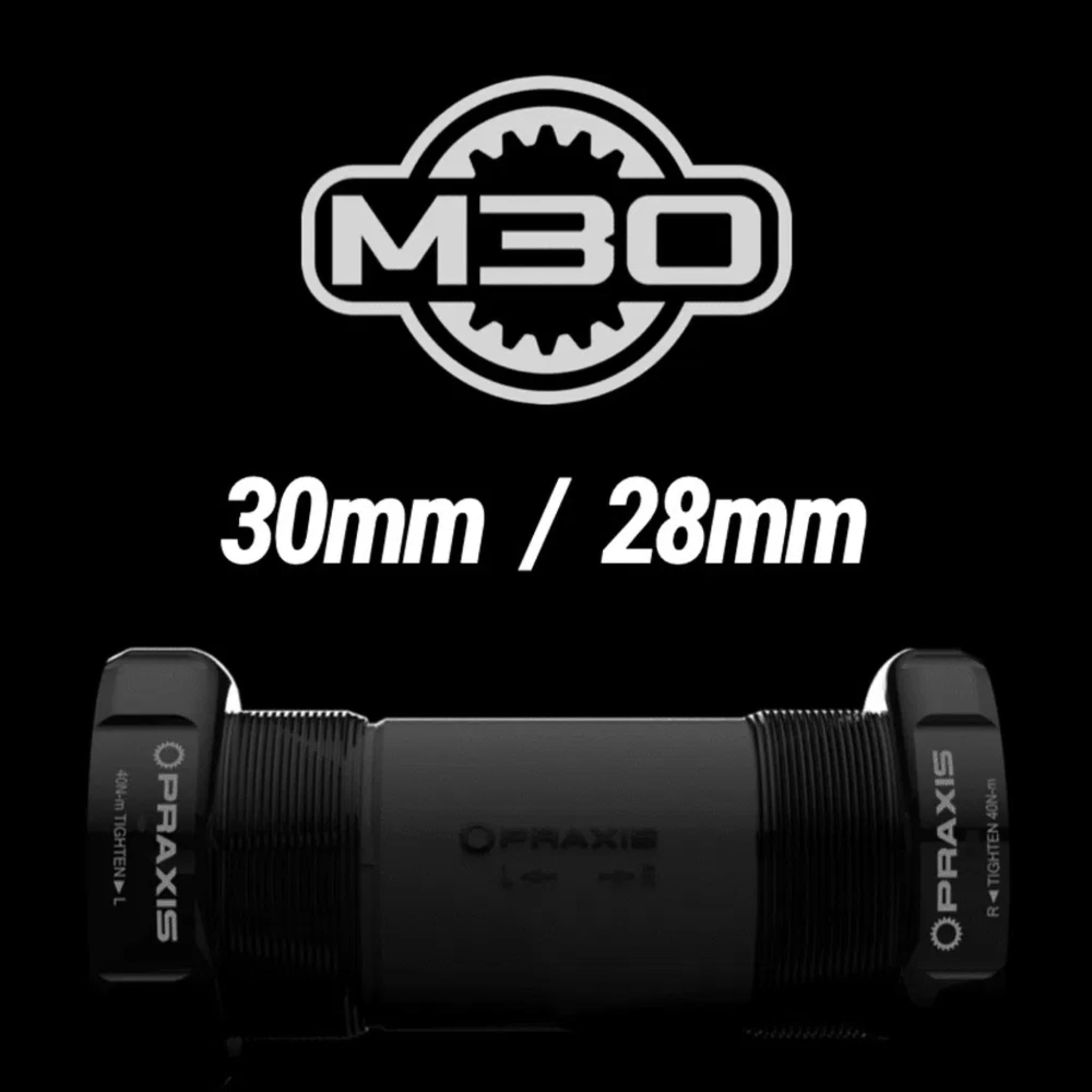 M30 T47 Internal 85.5mm Road Bottom Bracket Black / 85.5mm