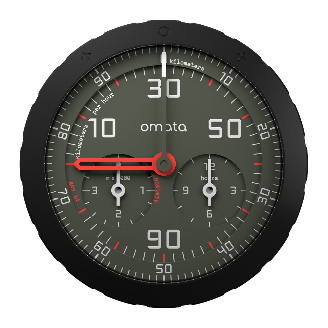 Omata Analogue GPS Bike Computer Metric Grey / One Size