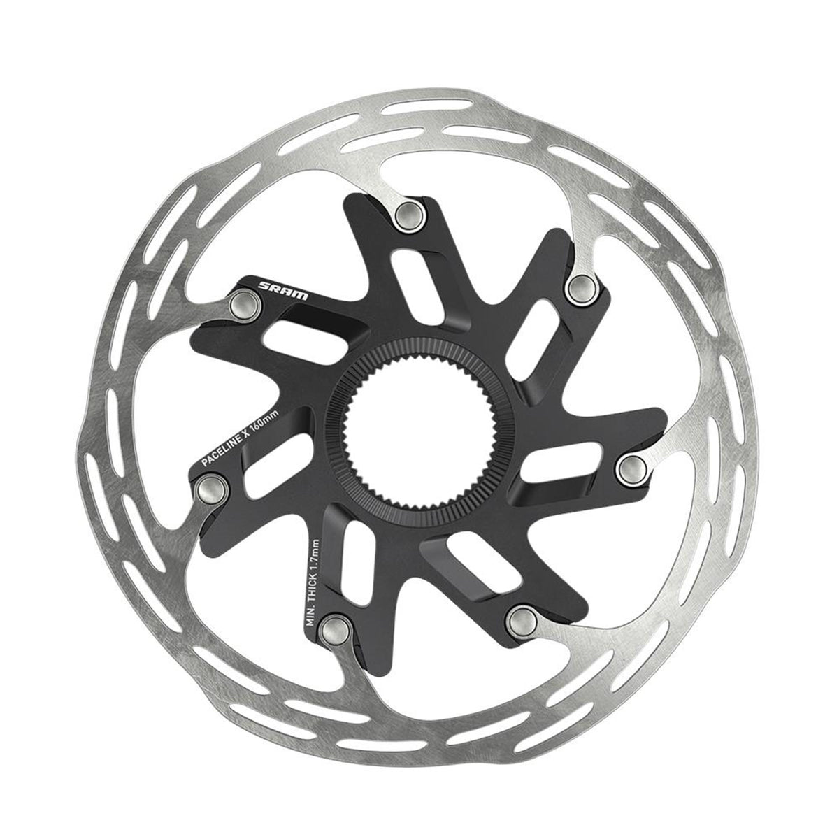 Paceline X Centerlock Rounded Disc Brake Rotor Silver / 140mm