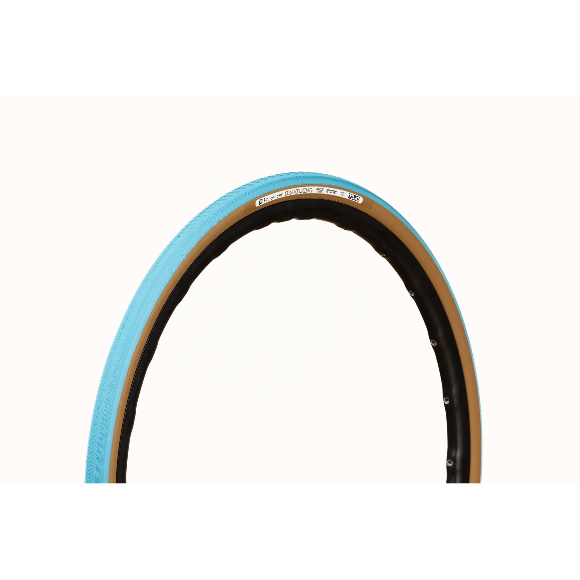 Panaracer GravelKing Slick Colour Edition TLC Tyre Turquoise Blue/Brown / 700 x 32c