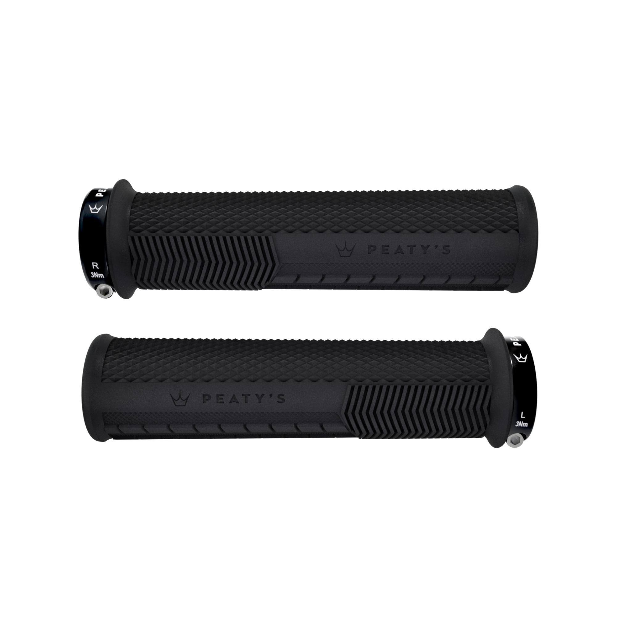 Peatys Monarch Grips Black / Knurl Pattern / Thin