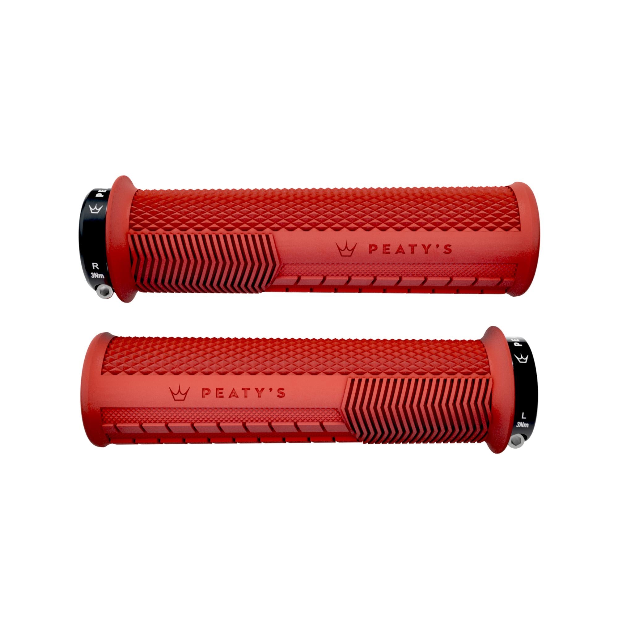 Peatys Monarch Grips Red / Knurl Pattern / Thick