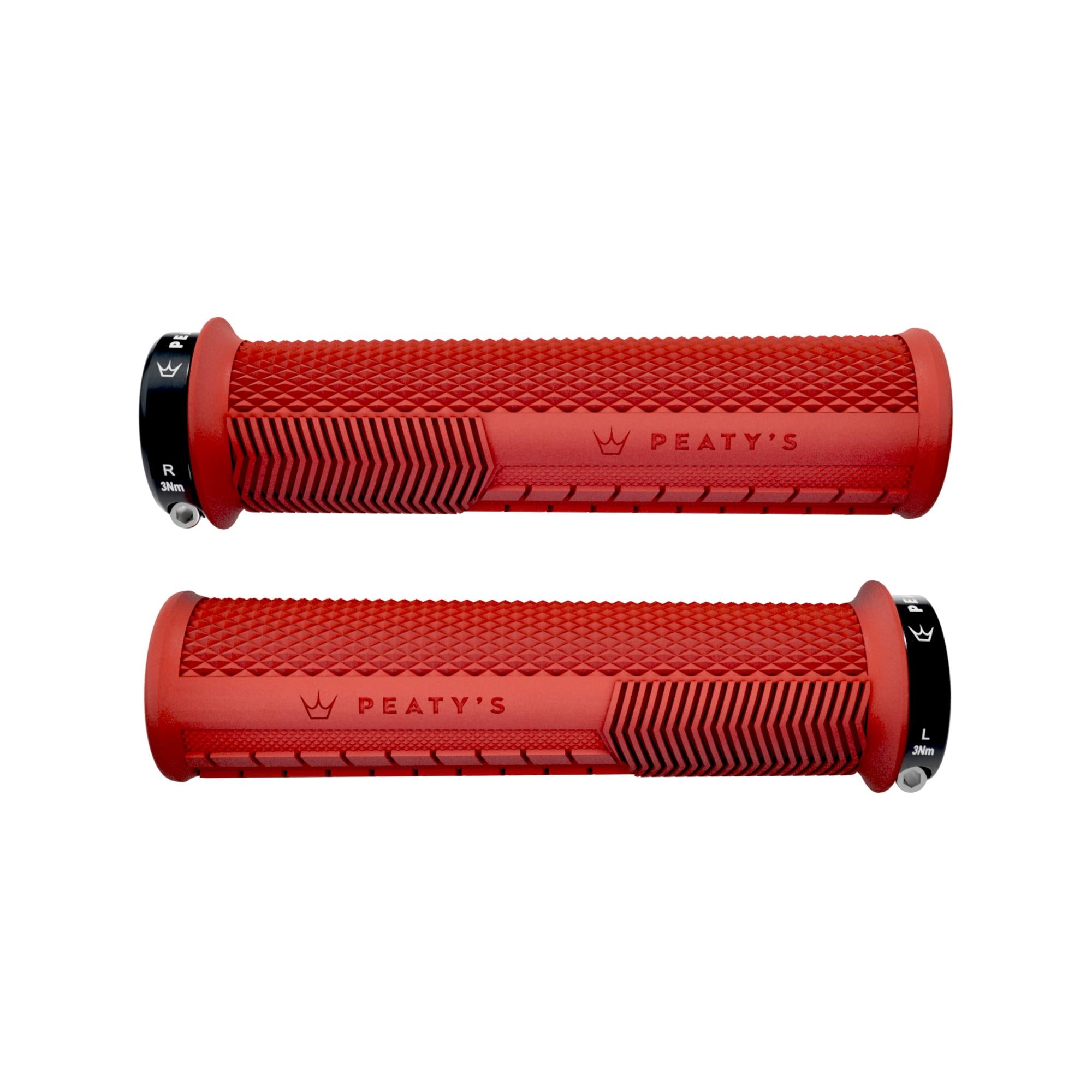 Peatys Monarch Grips Red / Knurl Pattern / Thin