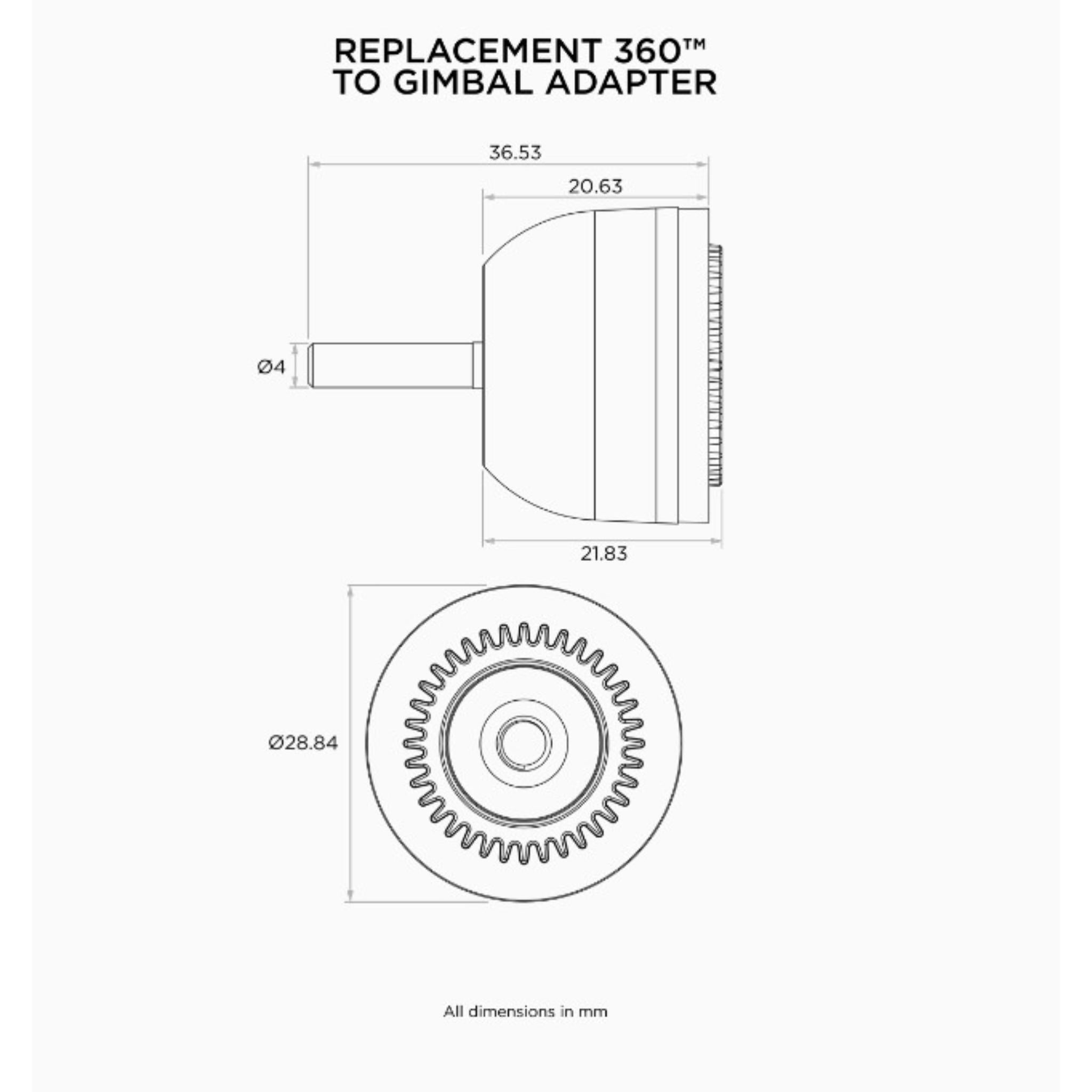 Quad Lock 360 to Gimbal Adaptor Black / One Size