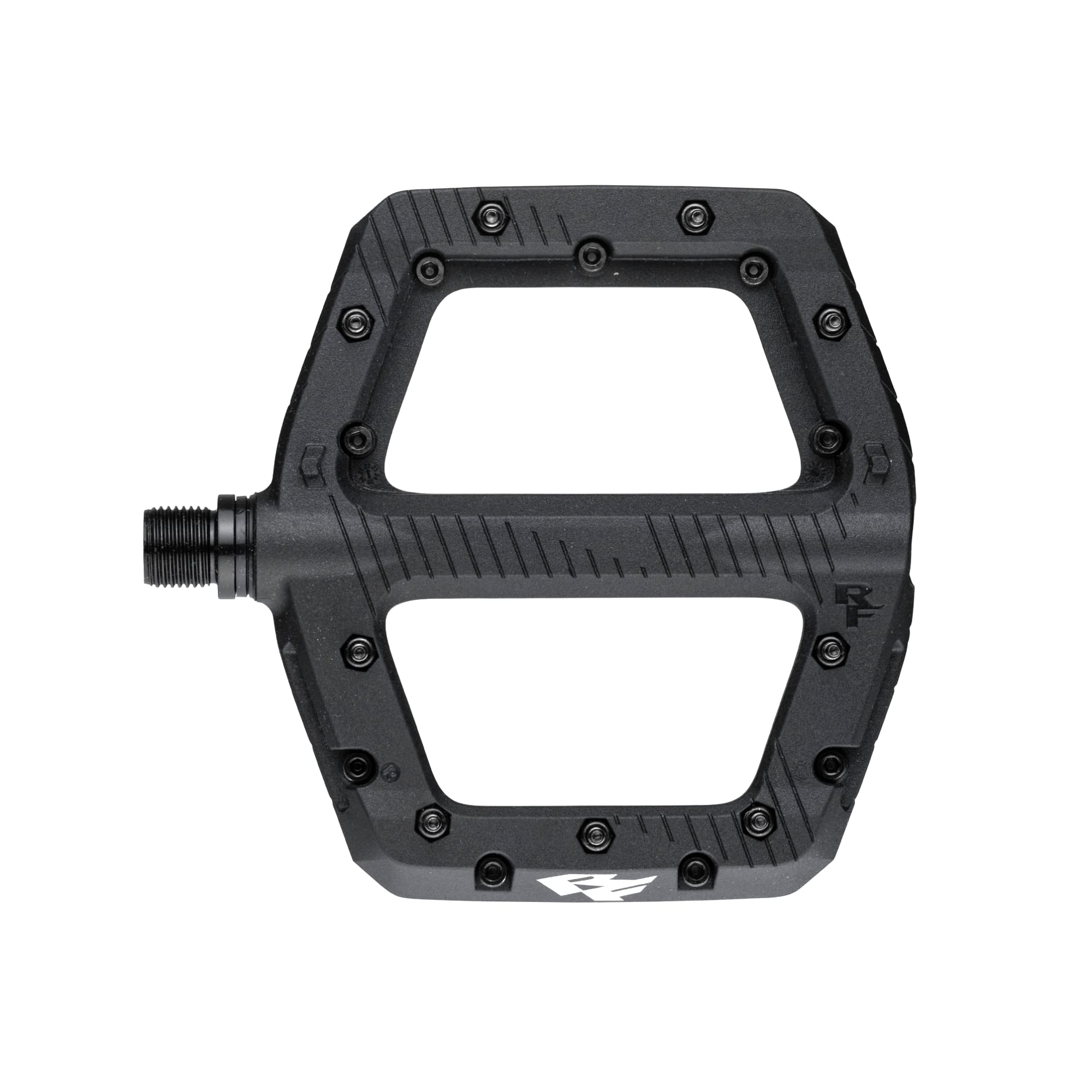 flats pedale RaceFace Chester Flat Pedals PLUS Pedal - Gamechanger Ad Cube BlackList Products Color:Black w/ Smoke The body is built