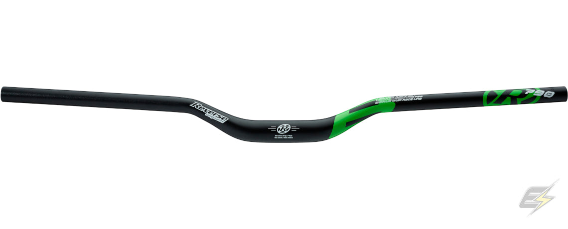 Reverse Base Handlebars Black/Green / 790mm x 31.8mm x 35mm Rise