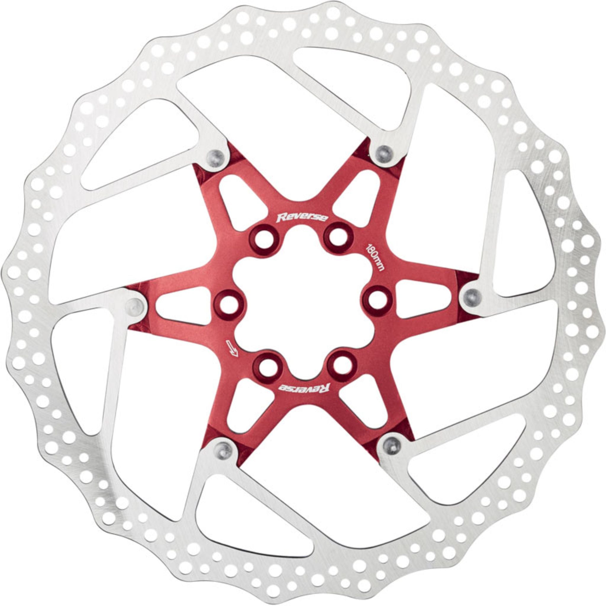 Reverse Components Aluminium/Steel Disc Brake Rotor Red / 180mm