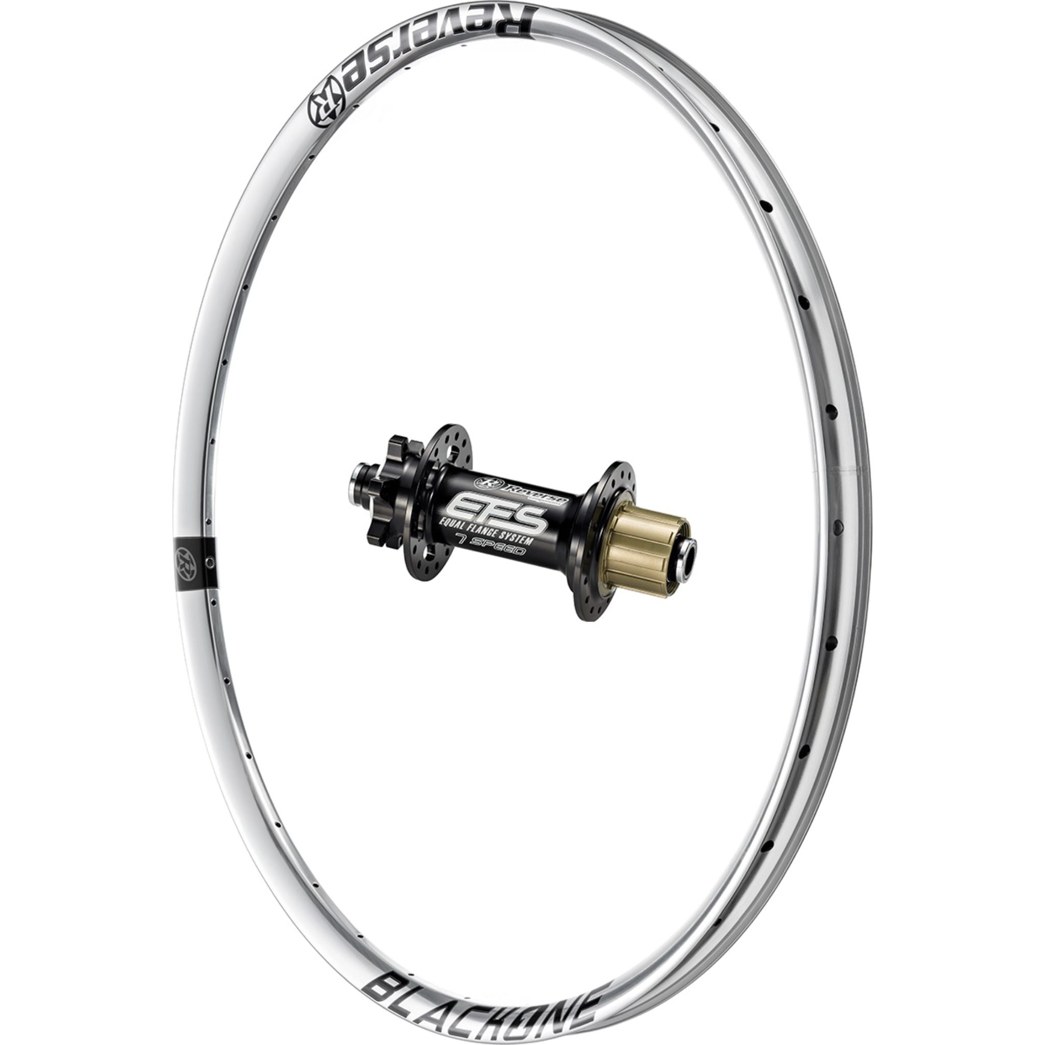 Reverse Components Black ONE DH Rear Wheel Silver / 26 / 157 x 12mm - Shimano DH7