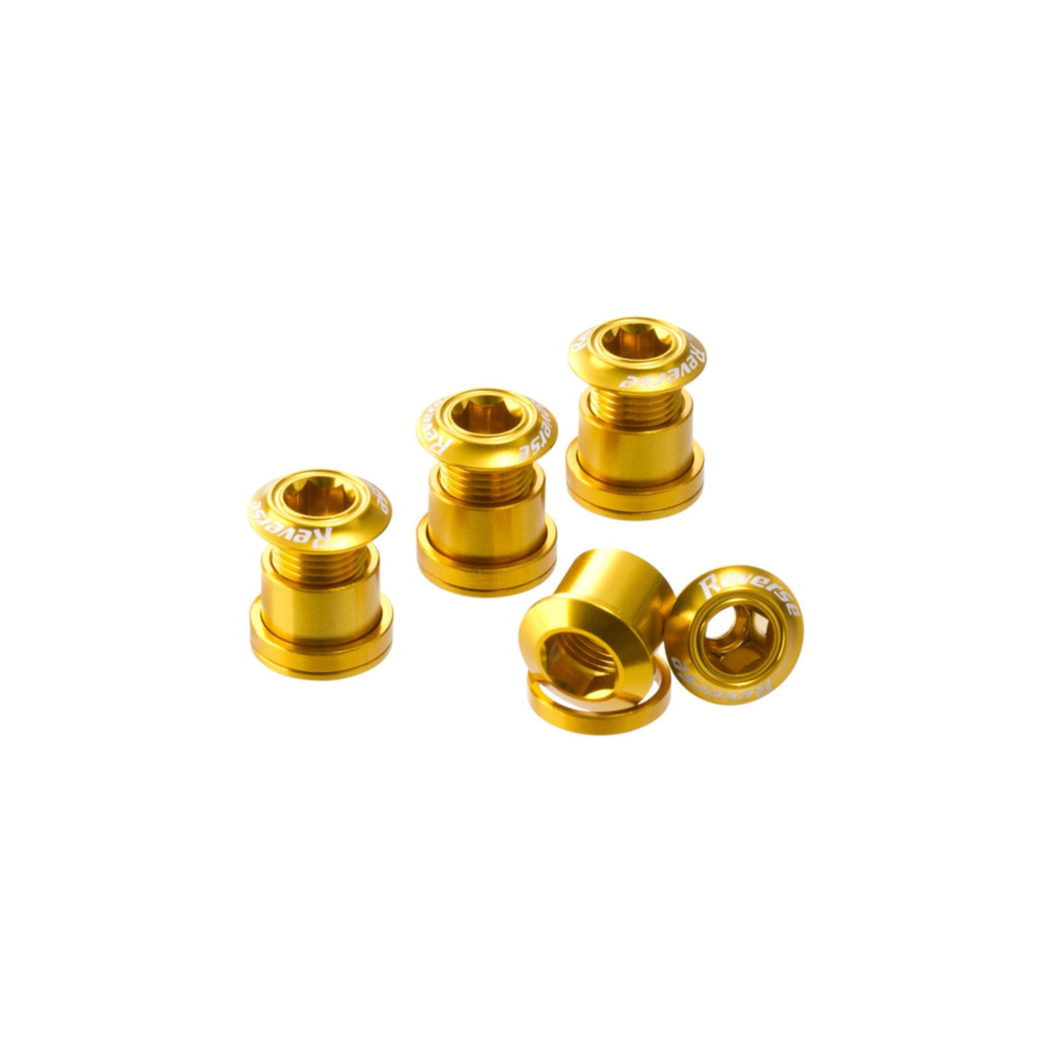 Reverse Replacement Chainring Bolt Set Gold