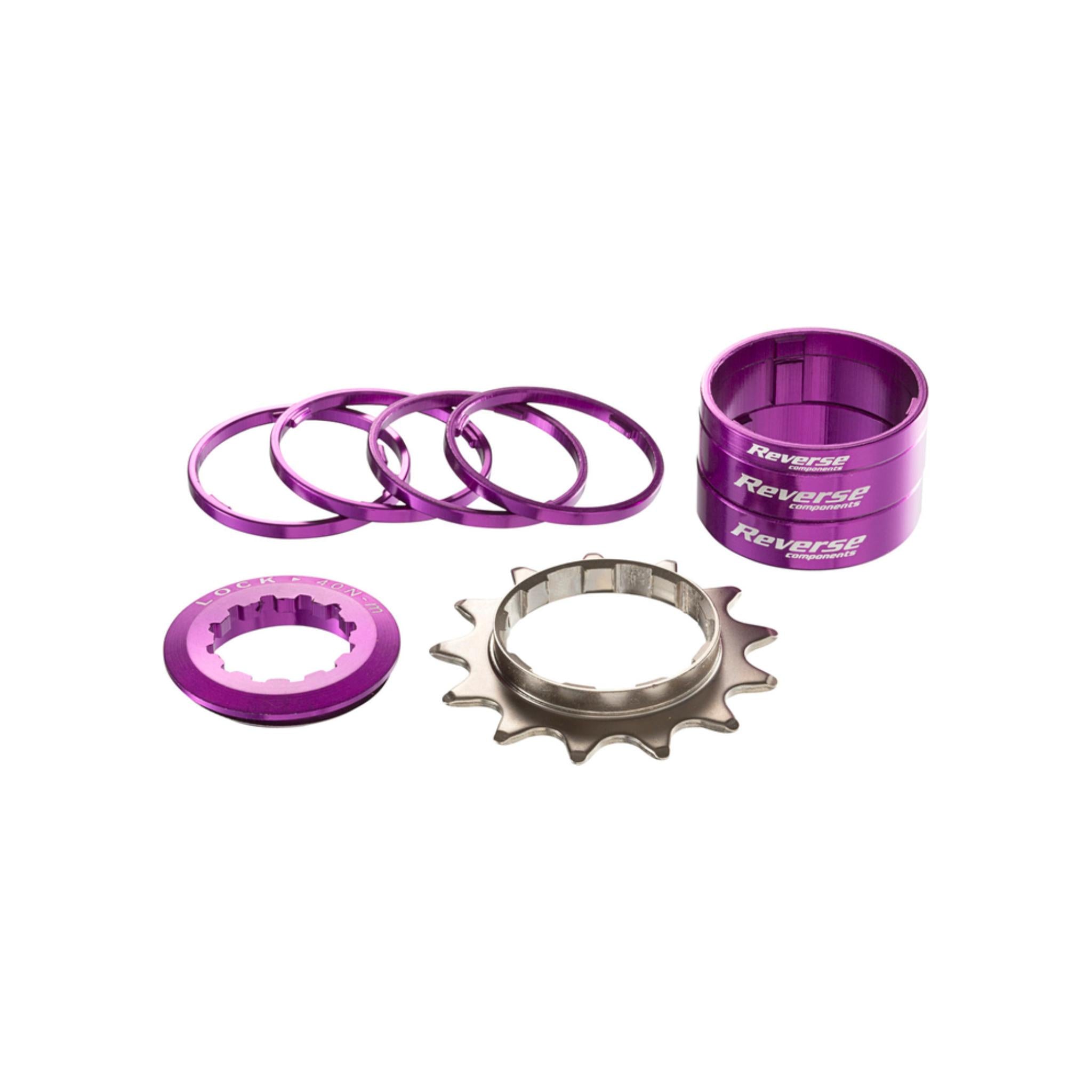 Reverse Single Speed Kit Shimano HG Purple / 13T
