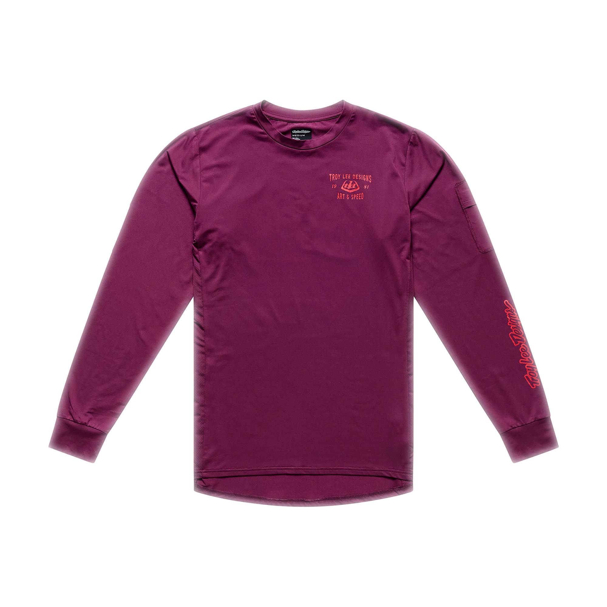 Rukus Ride Long Sleeve Tee Lockdown - Sangria / S