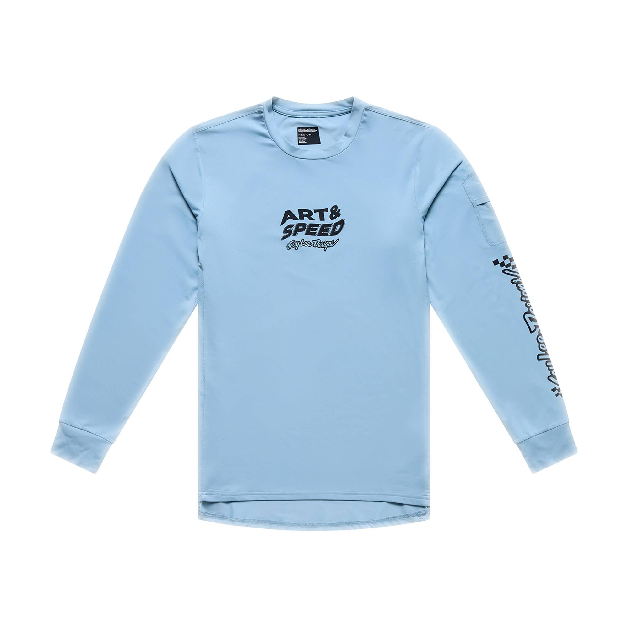 Rukus Ride Long Sleeve Tee Waves - Dawn Blue / S