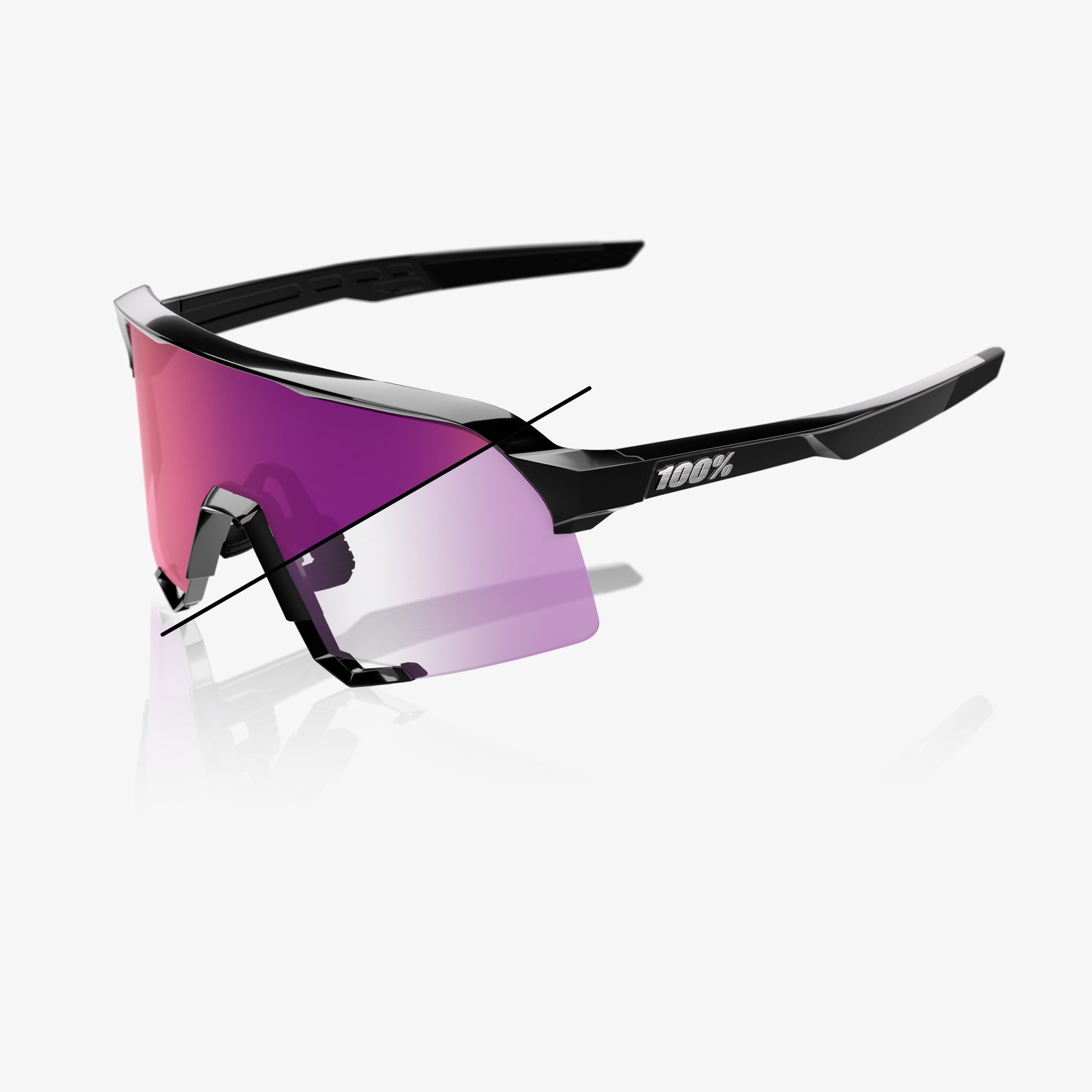 S3 Glasses Gloss Black / Purple Flash Mirror Photochromic Lens