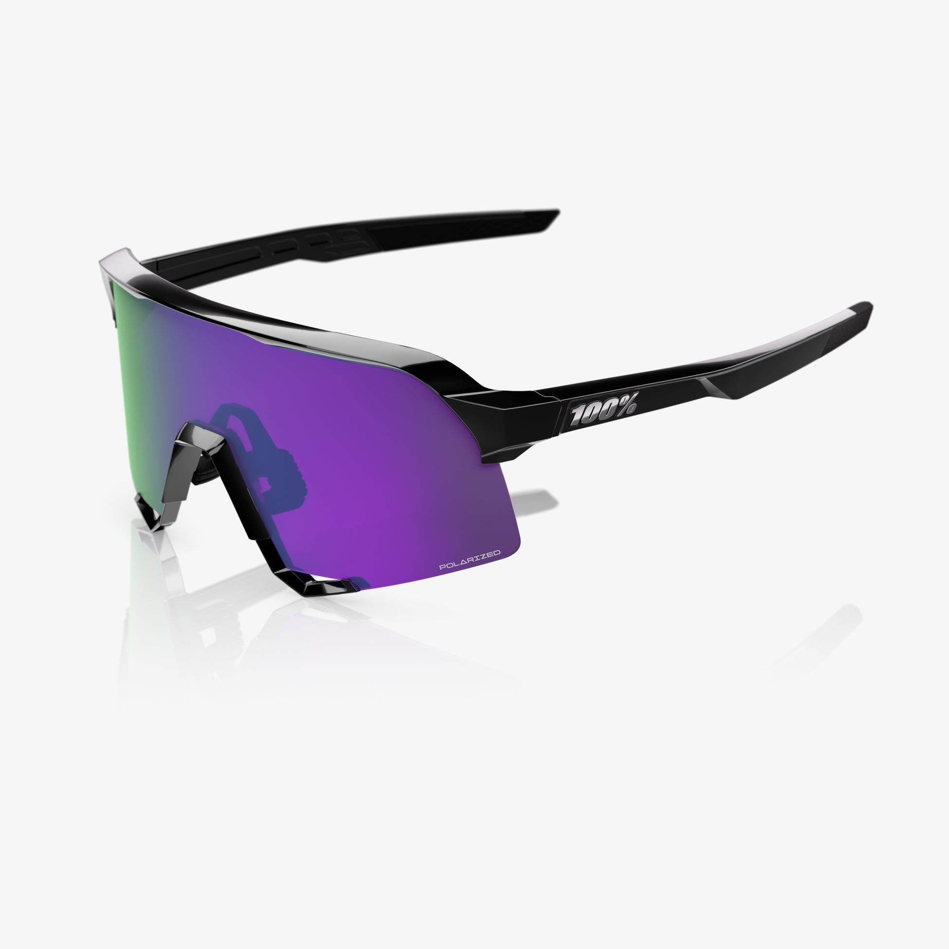 S3 Glasses Polished Black / HiPER Lavender Mirror Polarized Lens