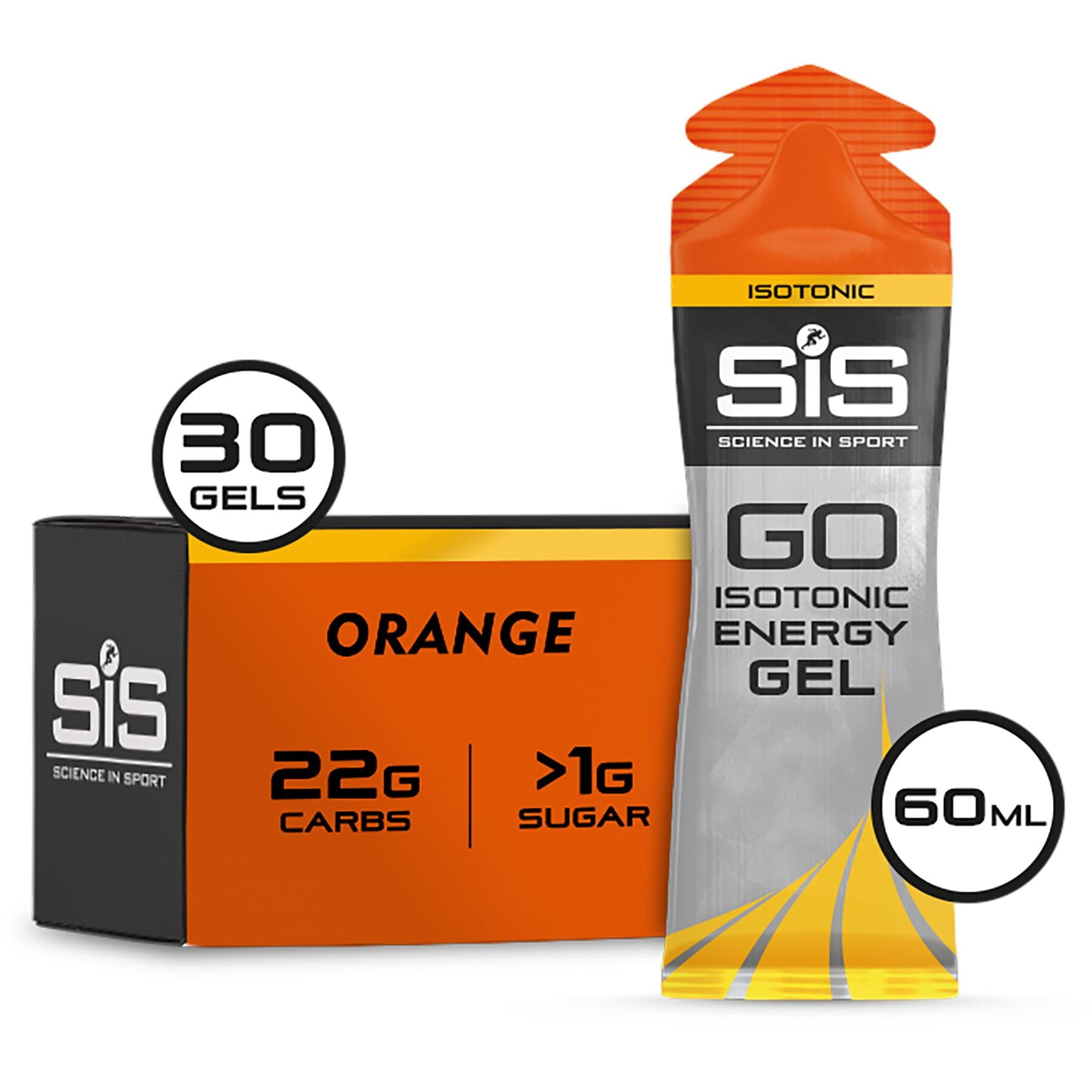 Science in Sport GO Isotonic Energy Gel (30 box) Orange / Box of 30