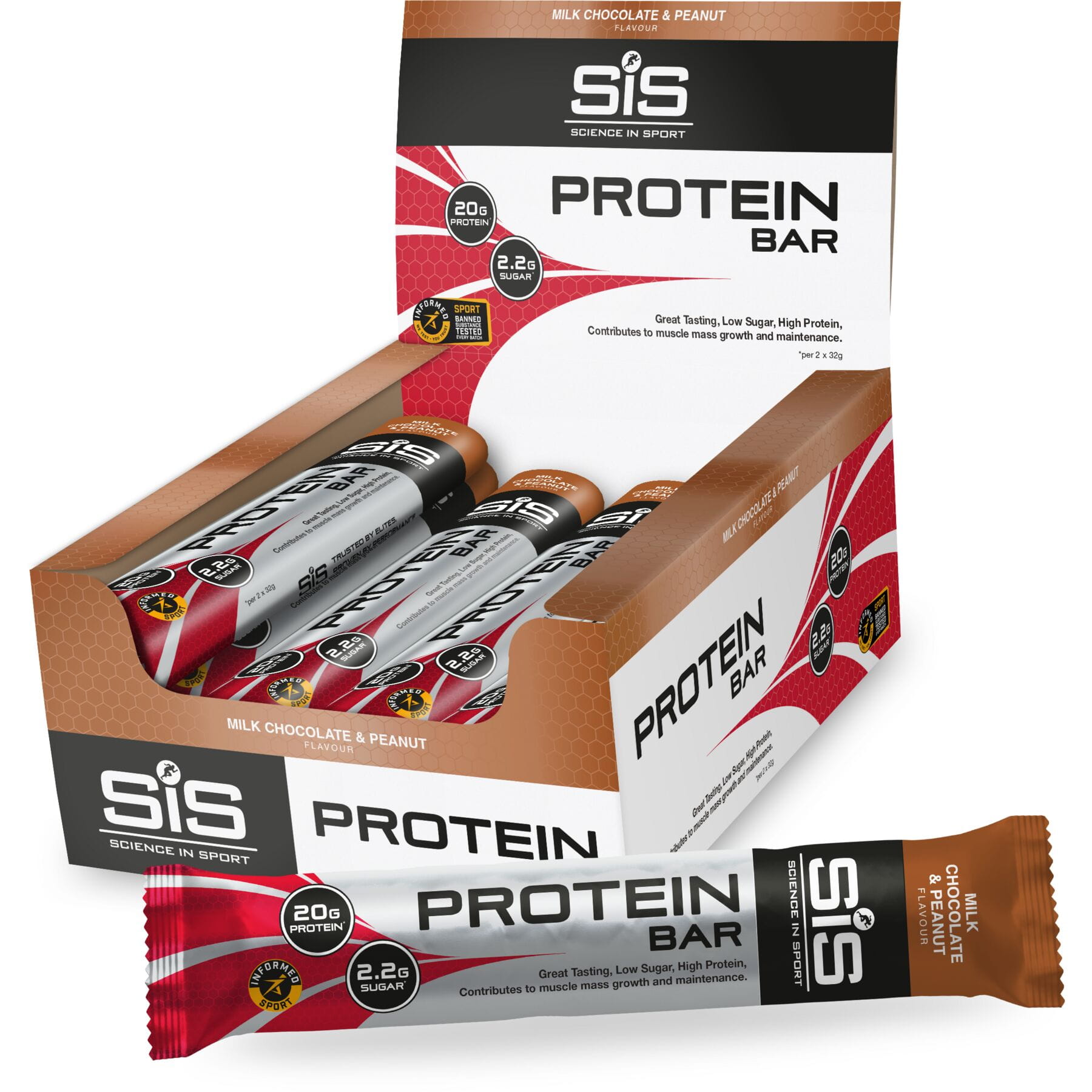 Science in Sport Protein Bar (12 Box) Milk Chocolate and Peanut / Box of 12