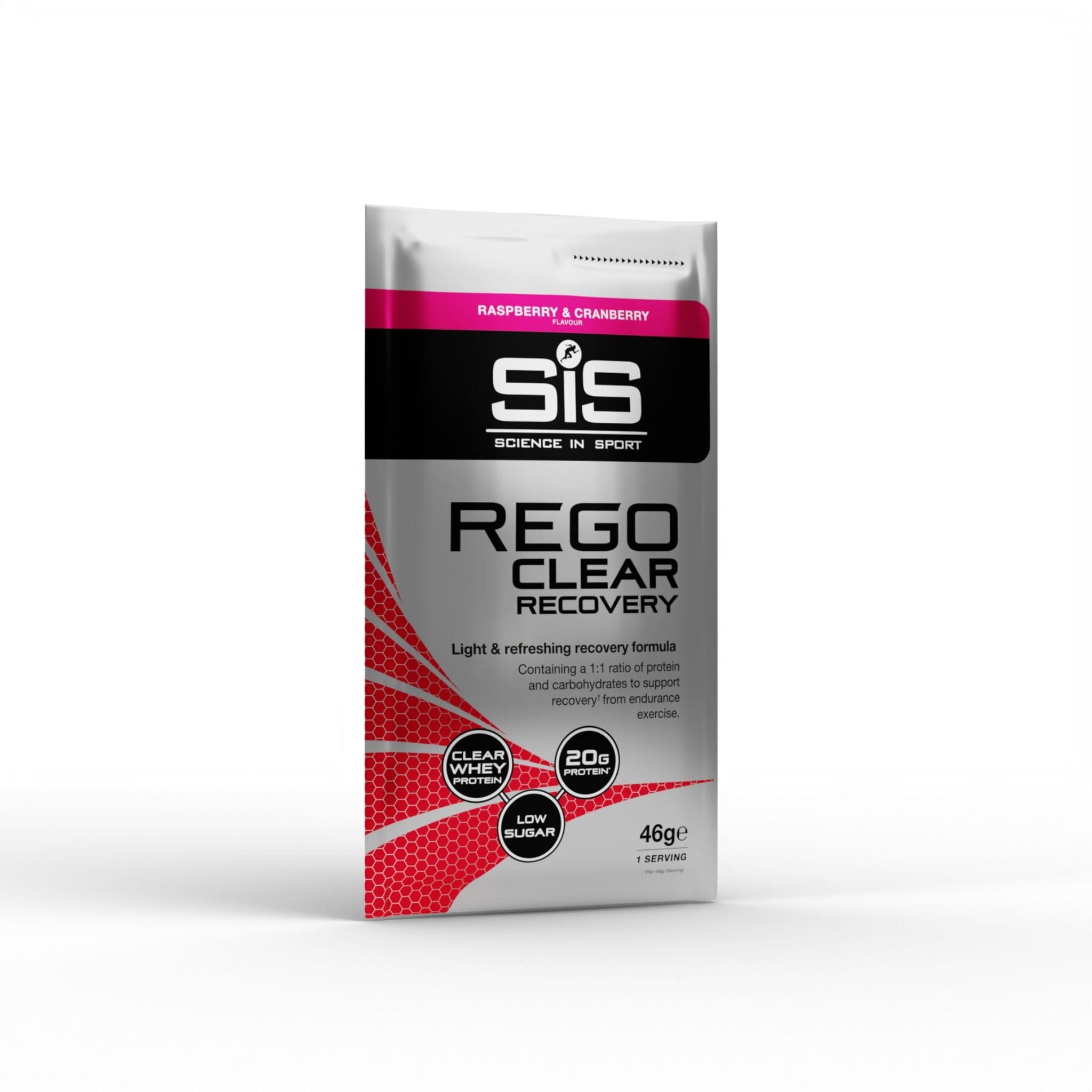 Science in Sport REGO Clear Whey Protein Drink - 46g Sachet Box of 15 Raspberry and Cranberry / 46 g