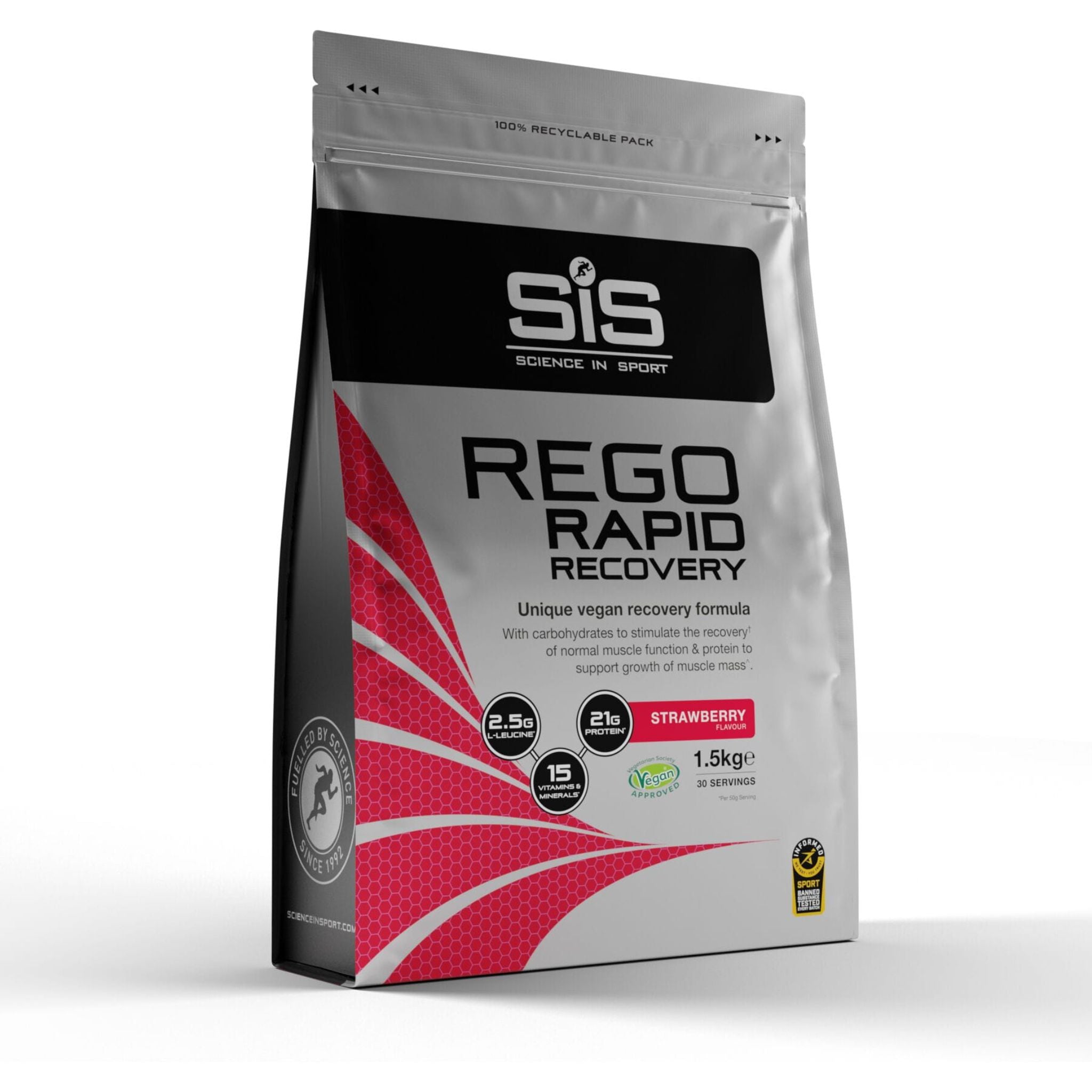 Science In Sport REGO Rapid Recovery Protein Drink Strawberry / 1.5 kg