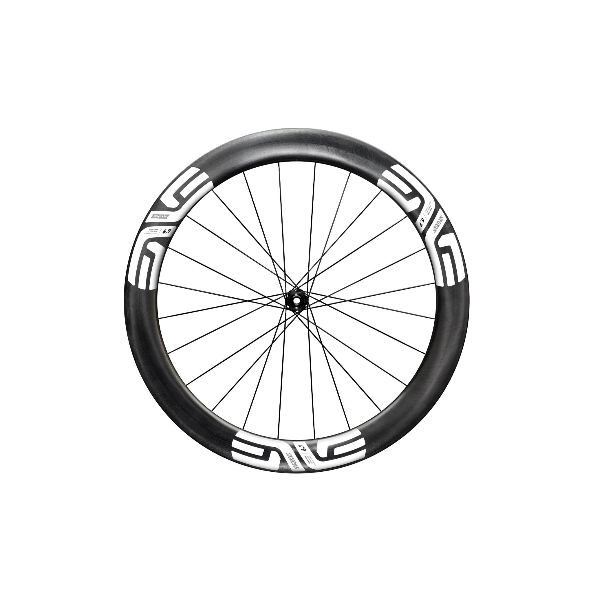 SES 6.7 Carbon Front Wheel White / 12x100