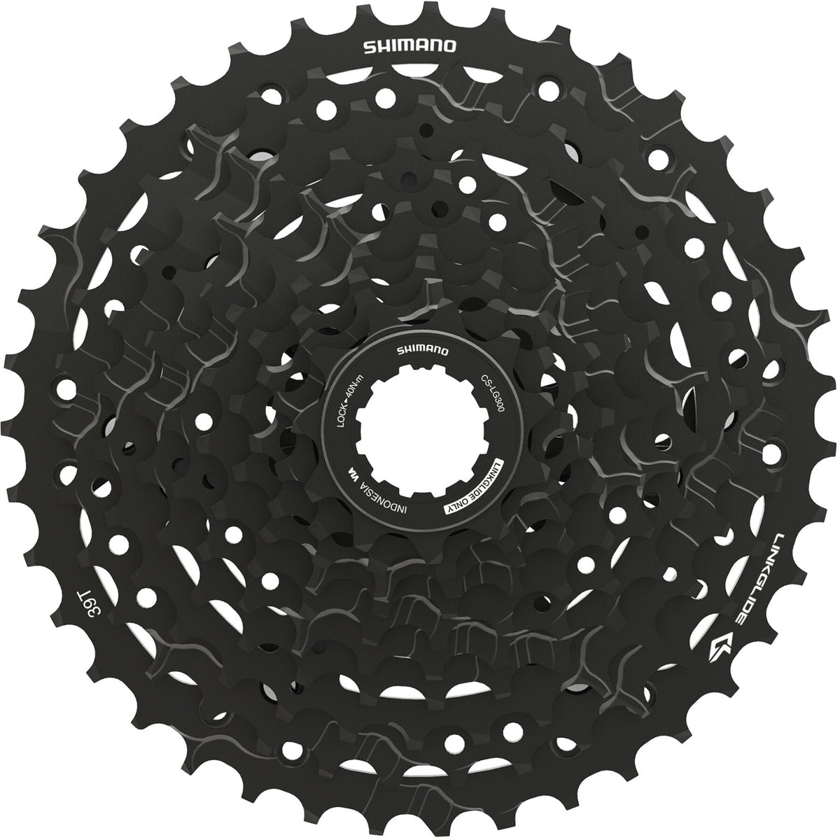 Shimano CUES CS-LG300-10 Link Glide 10-Speed Cassette Black / 11 - 39 teeth
