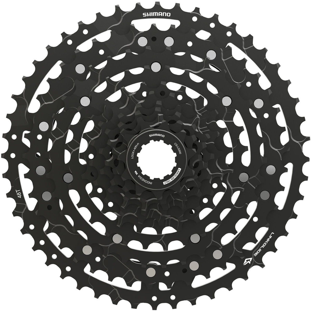 Shimano CUES CS-LG300-10 Link Glide 10-Speed Cassette Black / 11 - 48 teeth