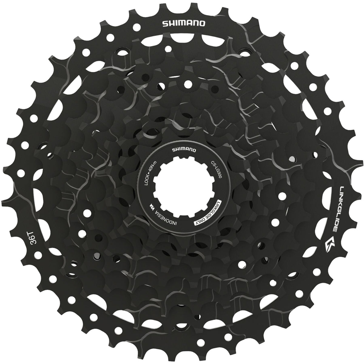 Shimano CUES CS-LG300-9 Link Glide 9-Speed Cassette Black / 11 - 36 teeth