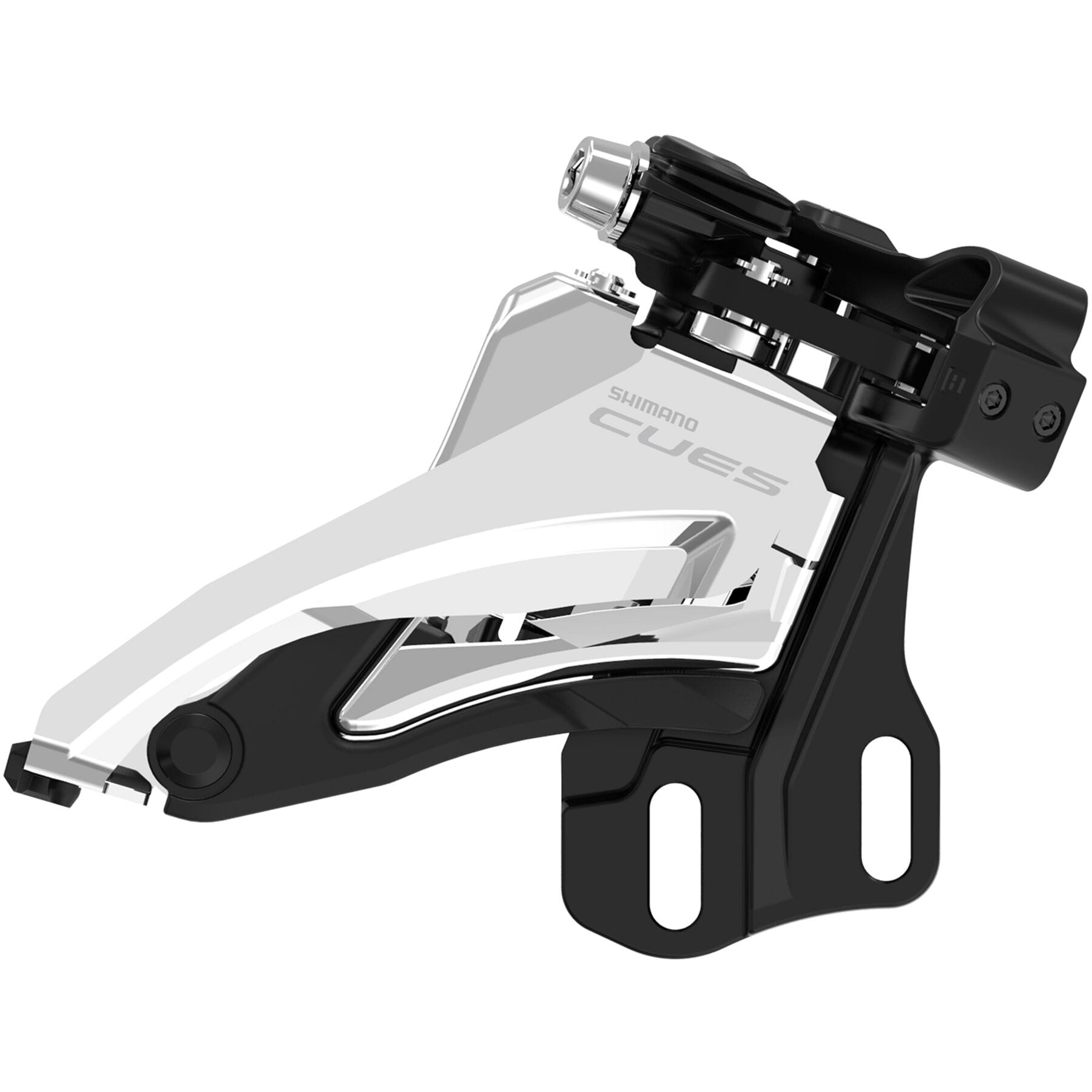 Shimano CUES FD-U4000 9/10-Speed Double Front Derailleur Silver / Black / Double / E-type Mount